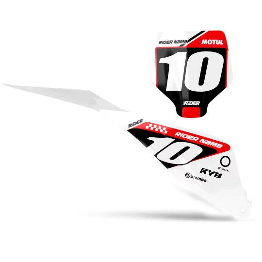 Stickerset moto STICKERSET NUMMERBORD ACHTERGRONDEN PERSO STARK FUTURE OZONE White Black