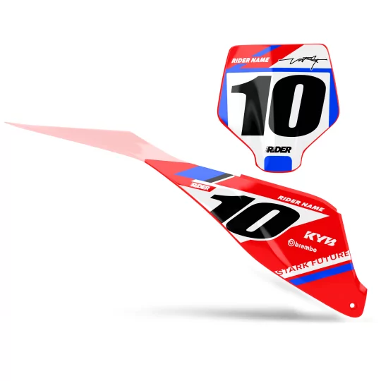 Kit adhesivos moto KIT ADHESIVOS FONDOS DE PLACAS PERSO STARK FUTURE Flux Red White