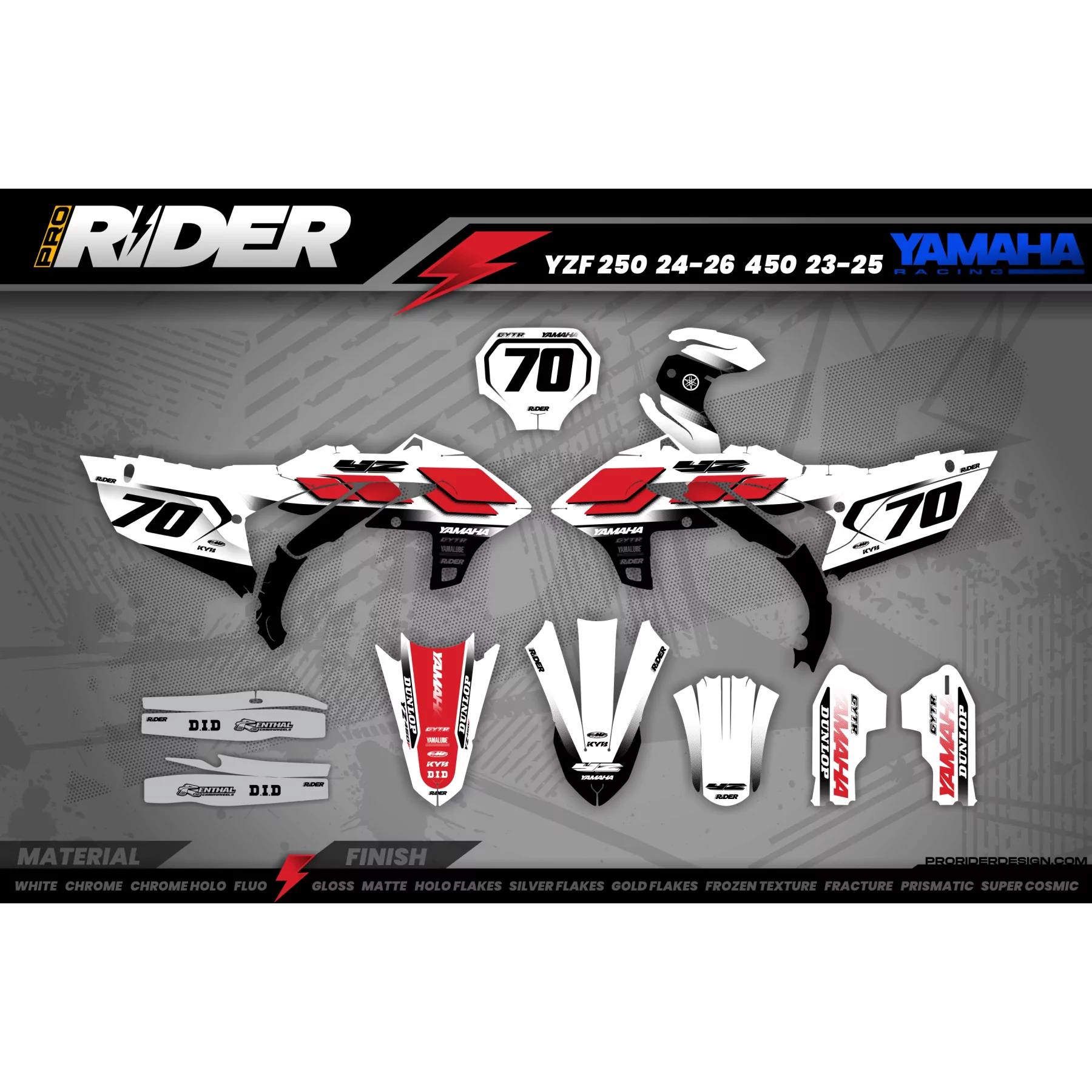 Kit adesivos moto KIT ADESIVOS MOTOCROSS YAMAHA 70TH Anniversary