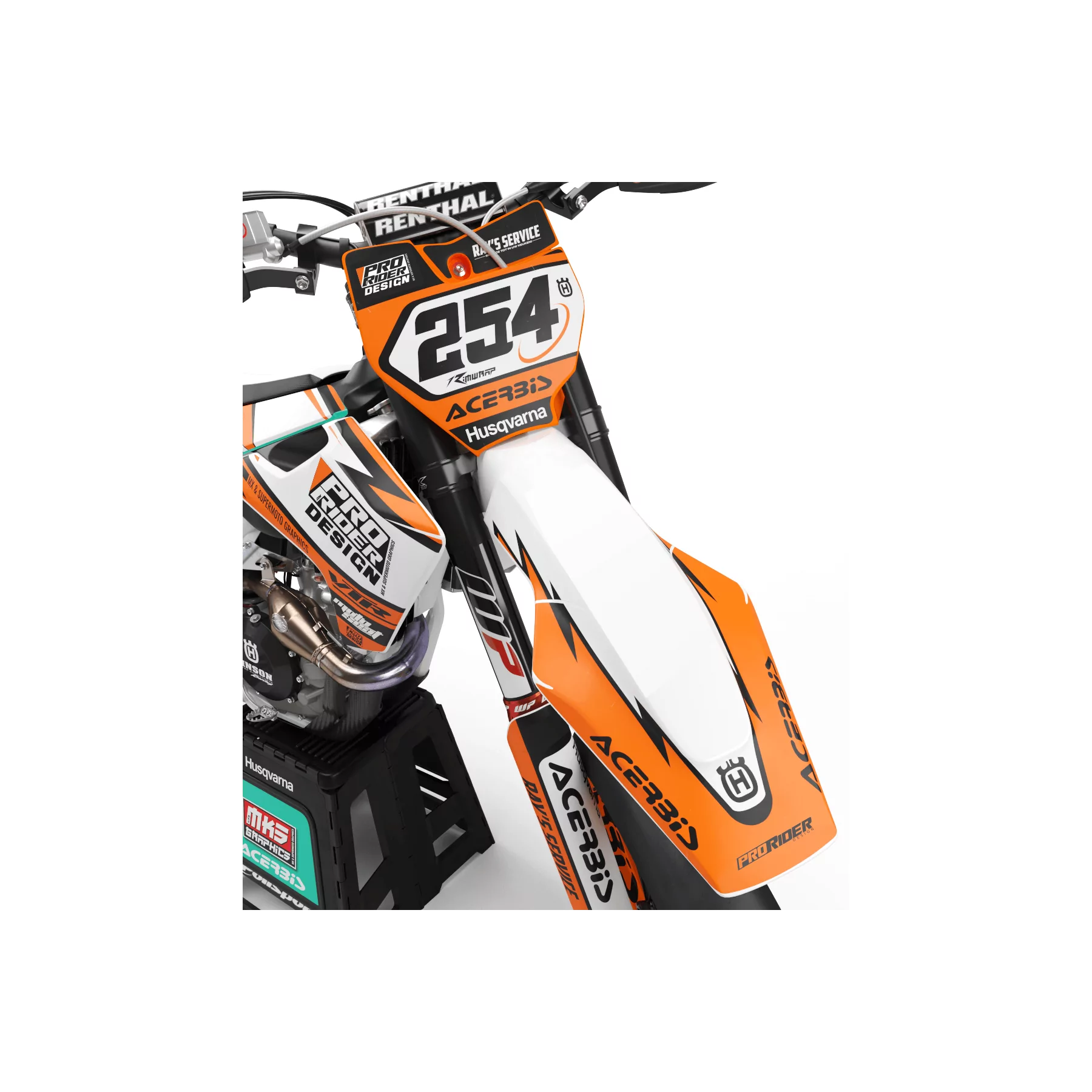 GRAFICHE moto GRAFICHE Motocross HUSQVARNA ORANGE MÉCANIQUE