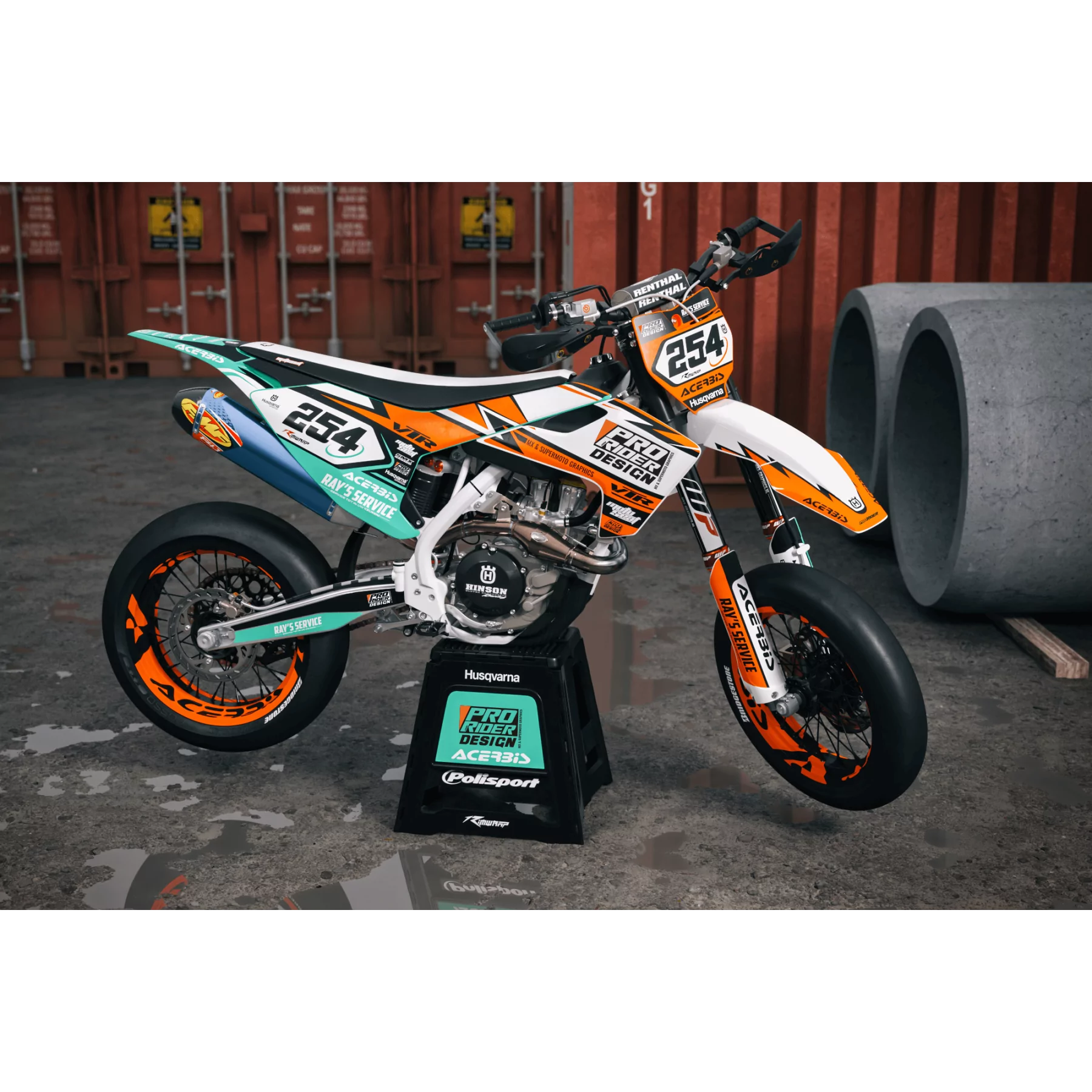 GRAFICHE moto KIT DECO Motocross HUSQVARNA ORANGE MÉCANIQUE