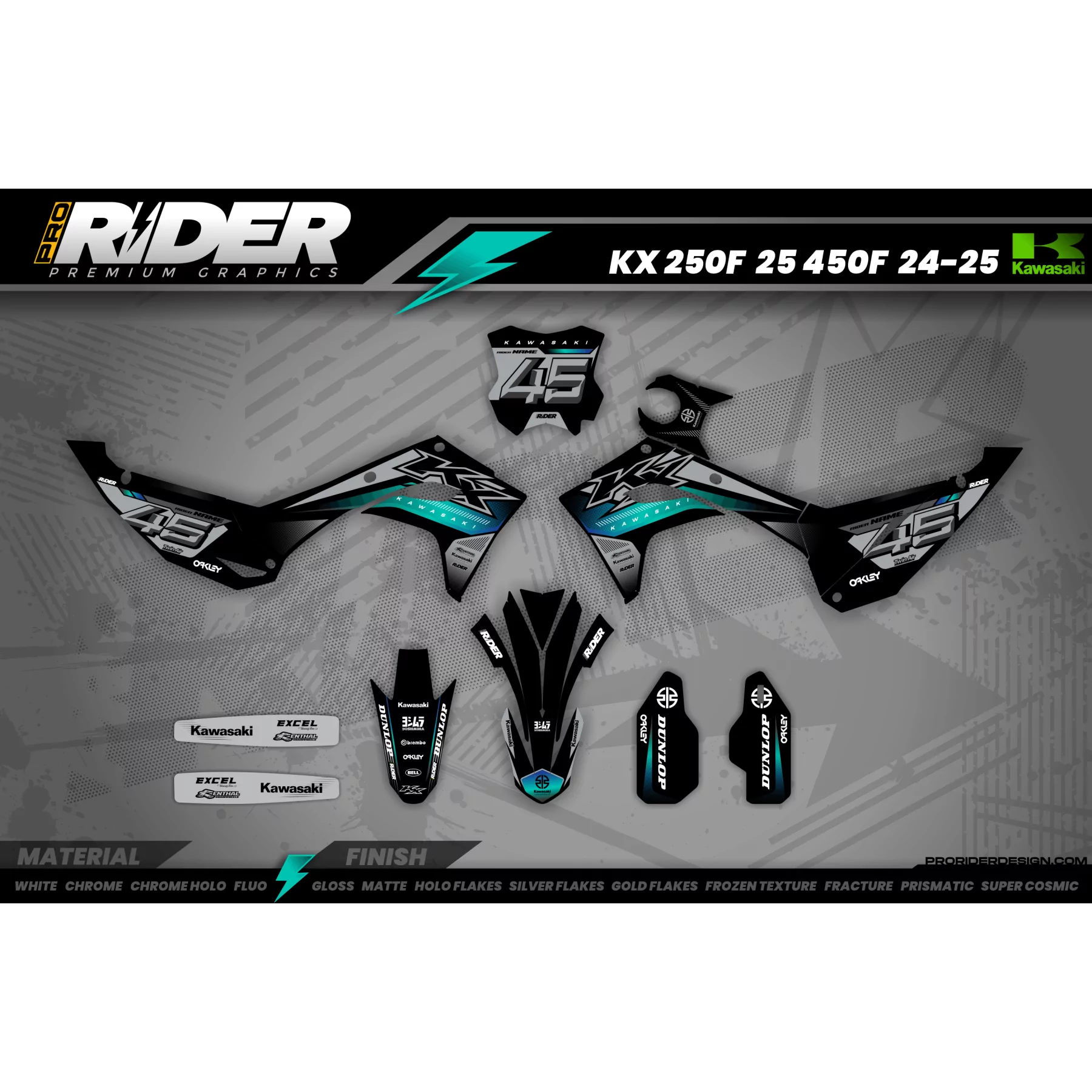 Kit adesivos moto KIT ADESIVOS MOTOCROSS KAWASAKI | Titano