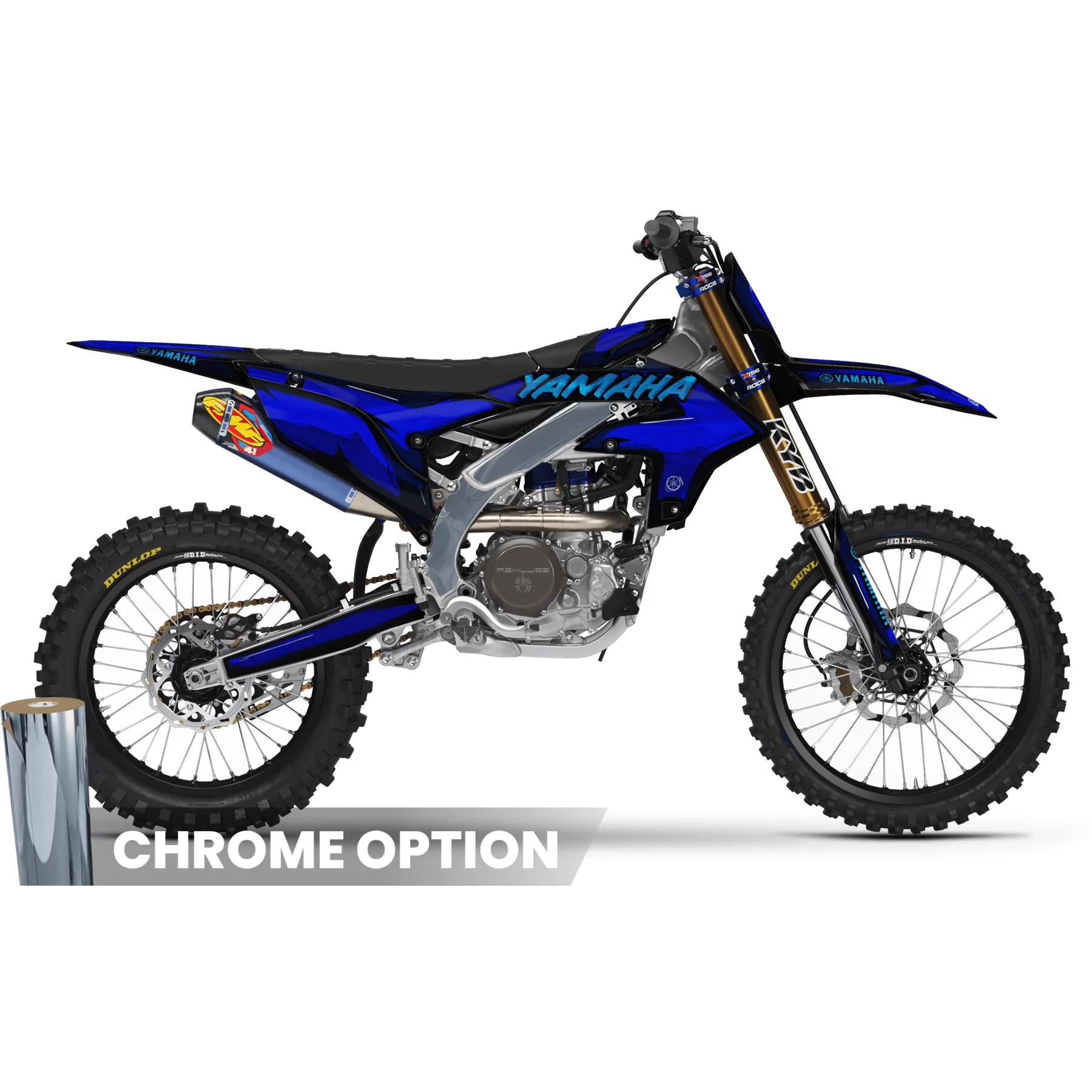 Kit adhesivos moto KIT ADHESIVOS Motocross YAMAHA CARTOON MANGA BRUSH BLACK/BLUE