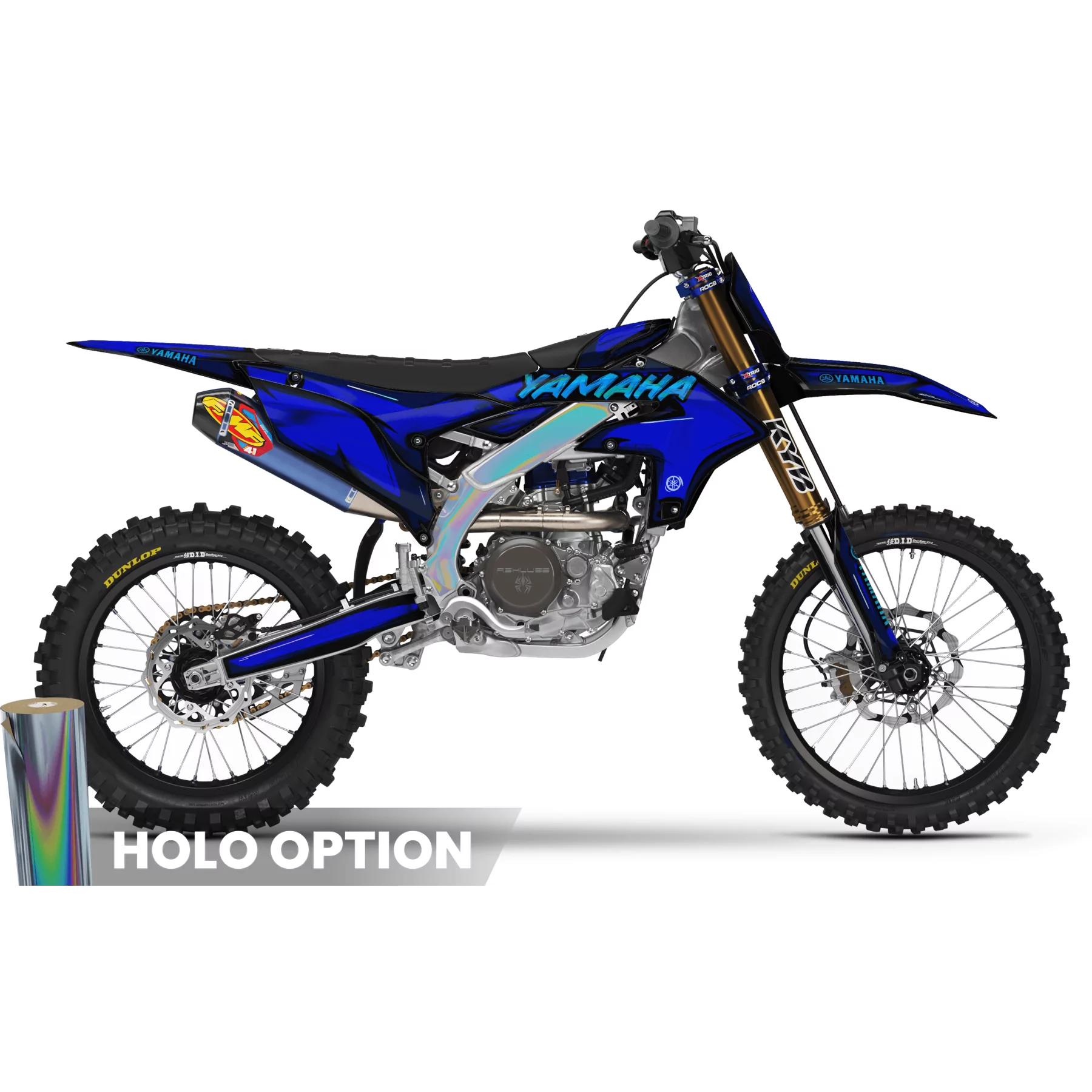 Kit de adesivos moto KIT ADESIVOS Motocross YAMAHA CARTOON MANGA BRUSH BLACK/BLUE