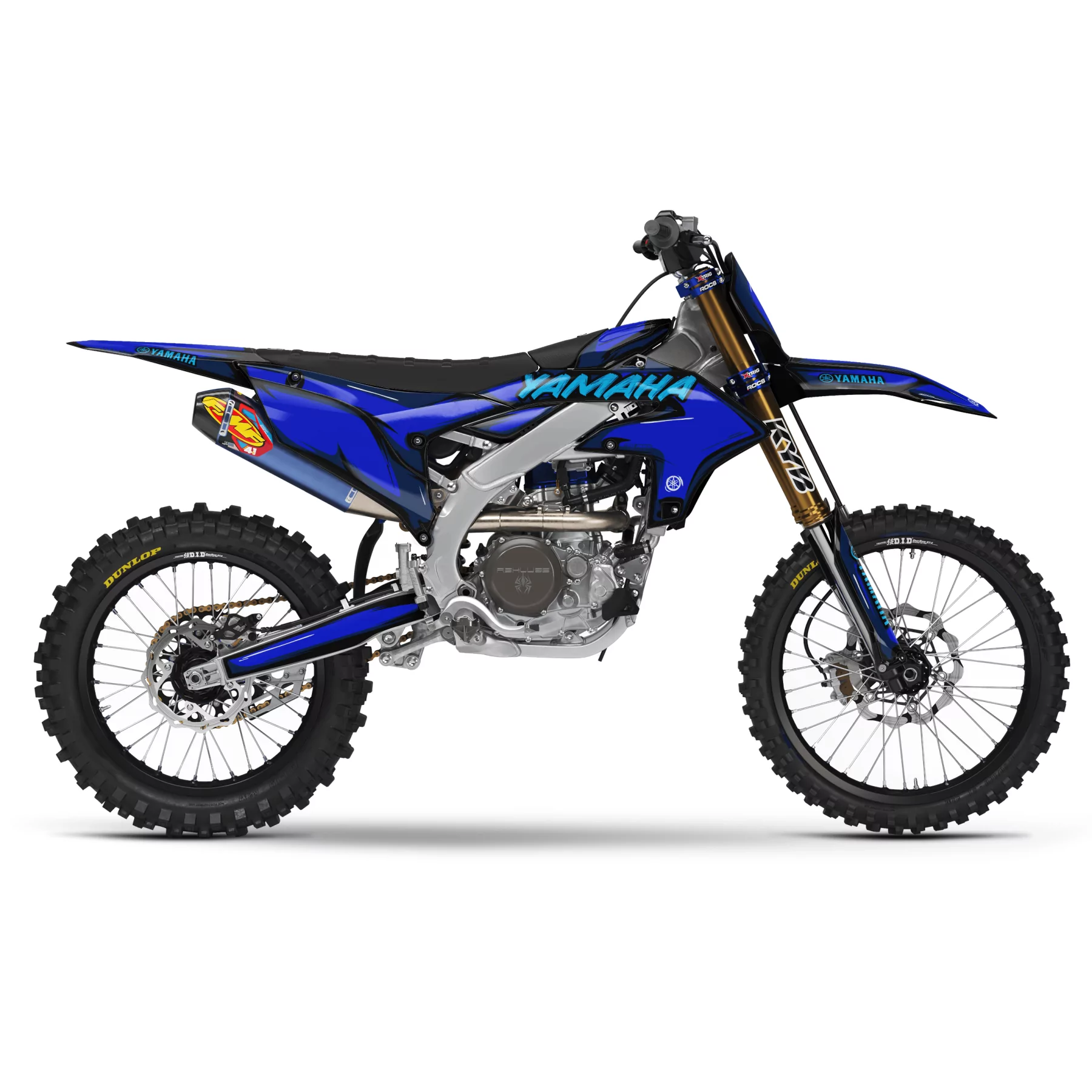 Kit adhesivos moto KIT ADHESIVOS Motocross YAMAHA CARTOON MANGA BRUSH BLACK/BLUE