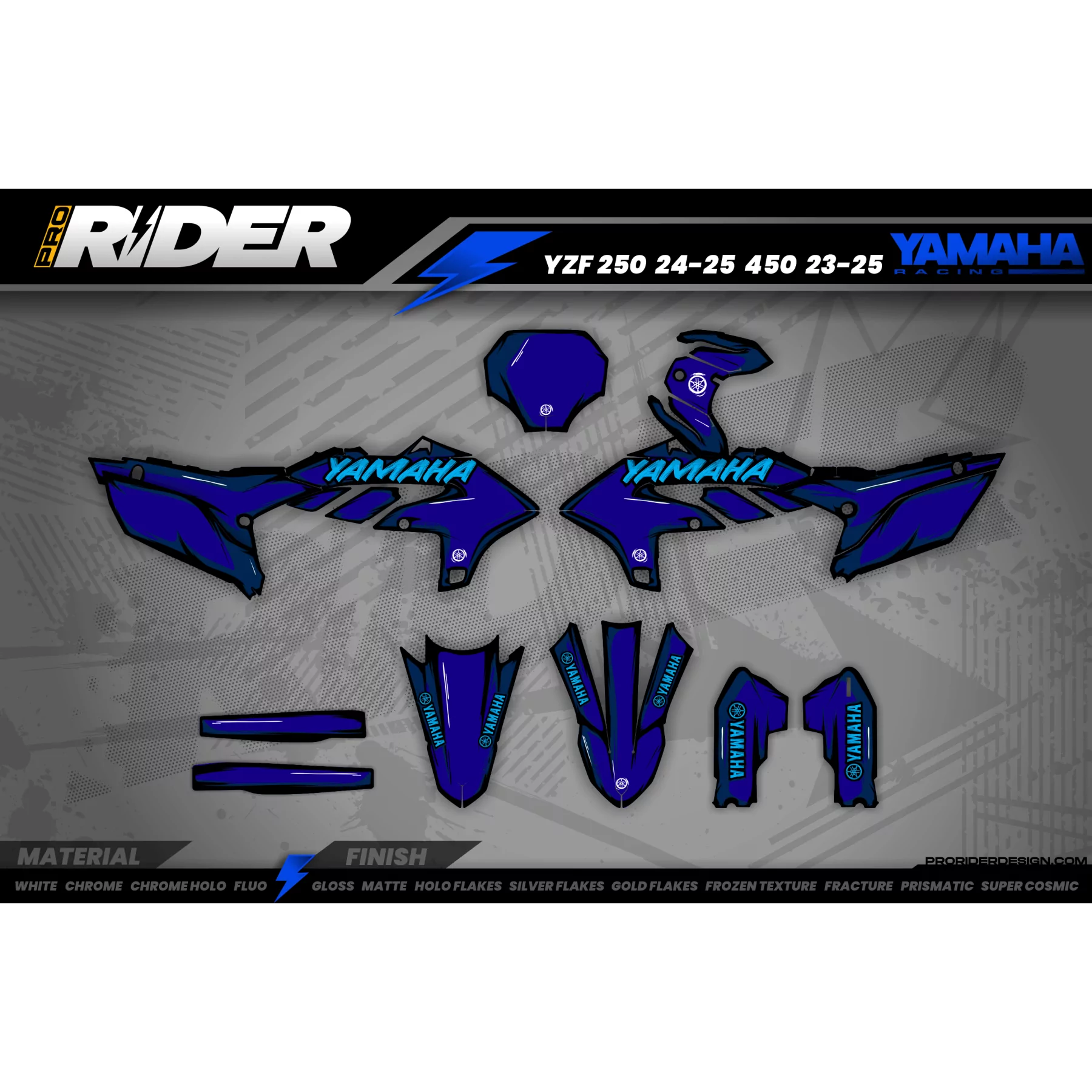 Kit adhesivos moto KIT ADHESIVOS Motocross YAMAHA CARTOON MANGA BRUSH BLACK/BLUE