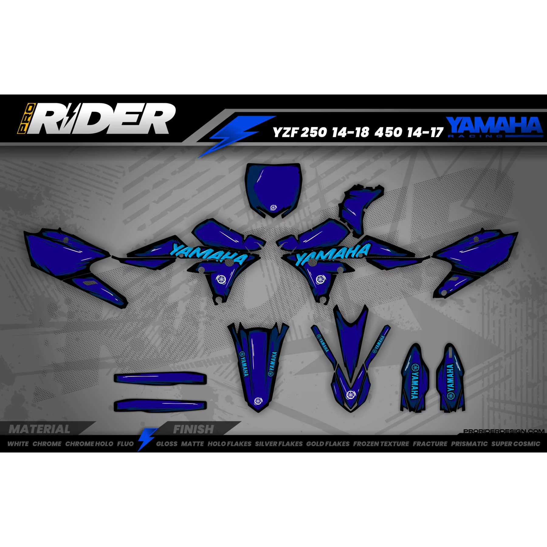 Kit adhesivos moto KIT ADHESIVOS Motocross YAMAHA CARTOON MANGA BRUSH BLACK/BLUE
