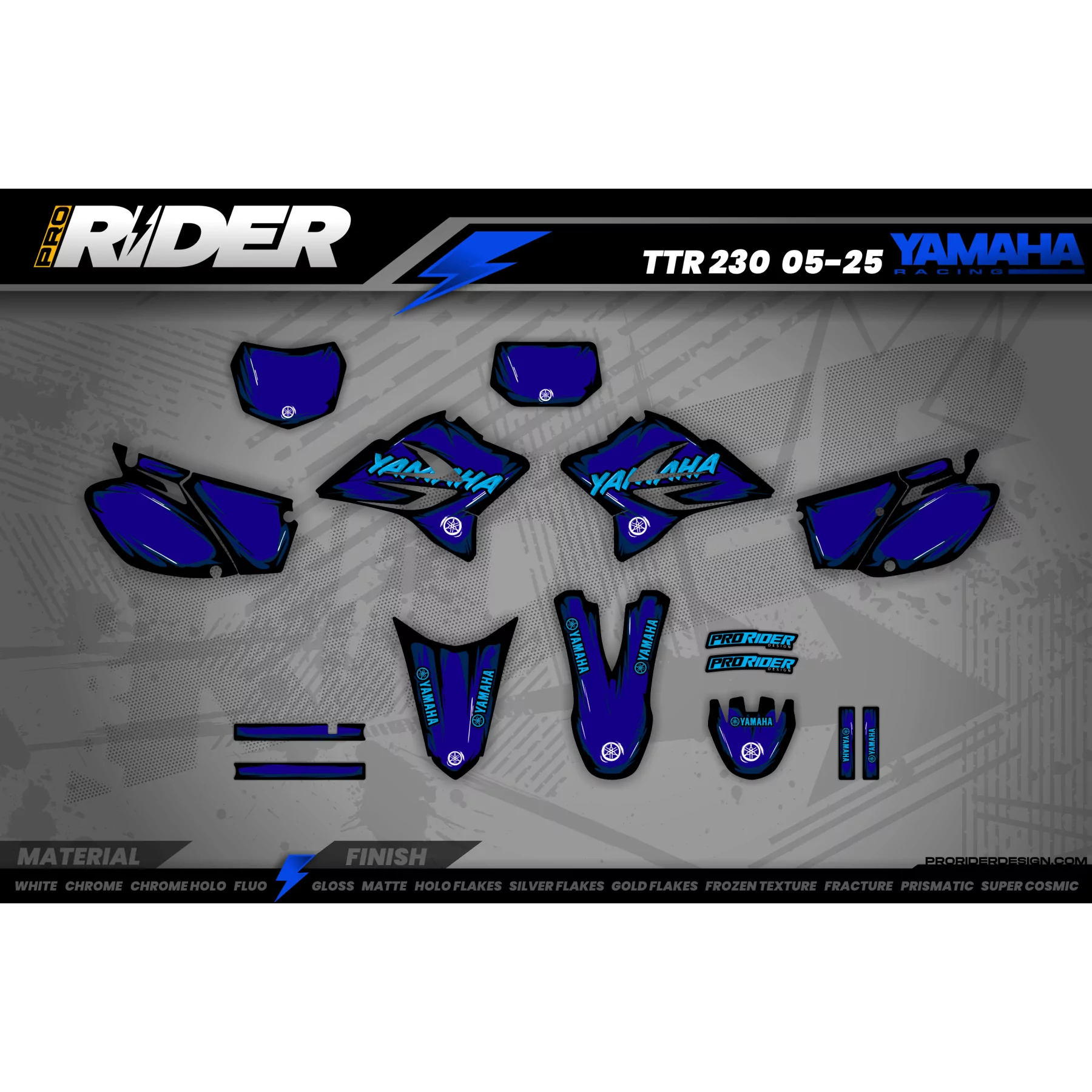 Kit de adesivos moto KIT ADESIVOS Motocross YAMAHA CARTOON MANGA BRUSH BLACK/BLUE