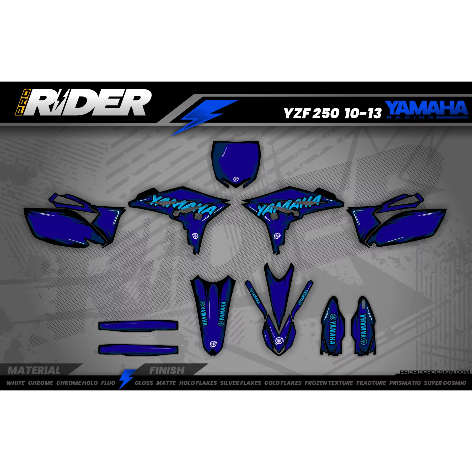 Kit adhesivos moto KIT ADHESIVOS Motocross YAMAHA CARTOON MANGA BRUSH BLACK/BLUE
