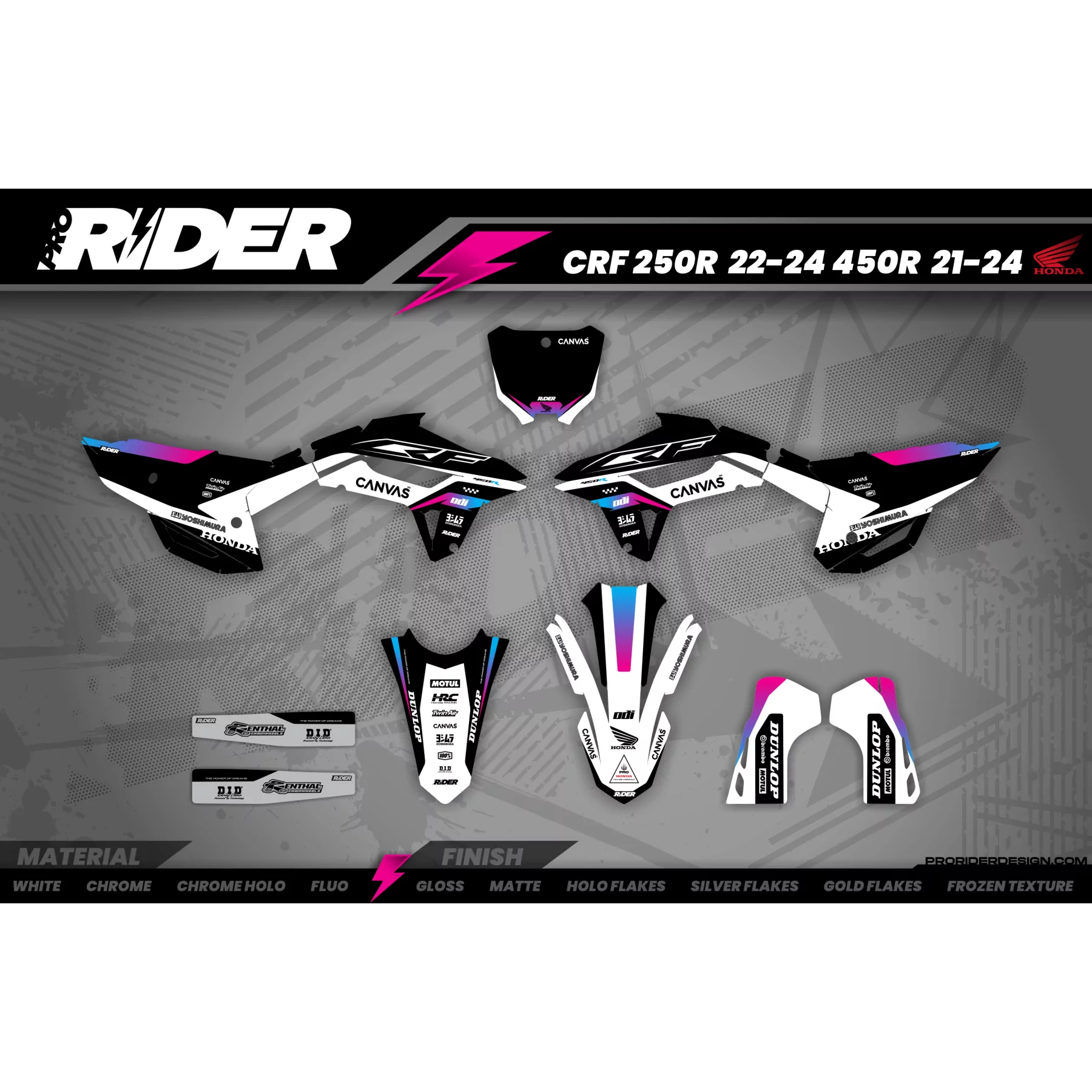 Kit adesivos moto Kit adesivos MOTOCROSS HONDA | Honktor