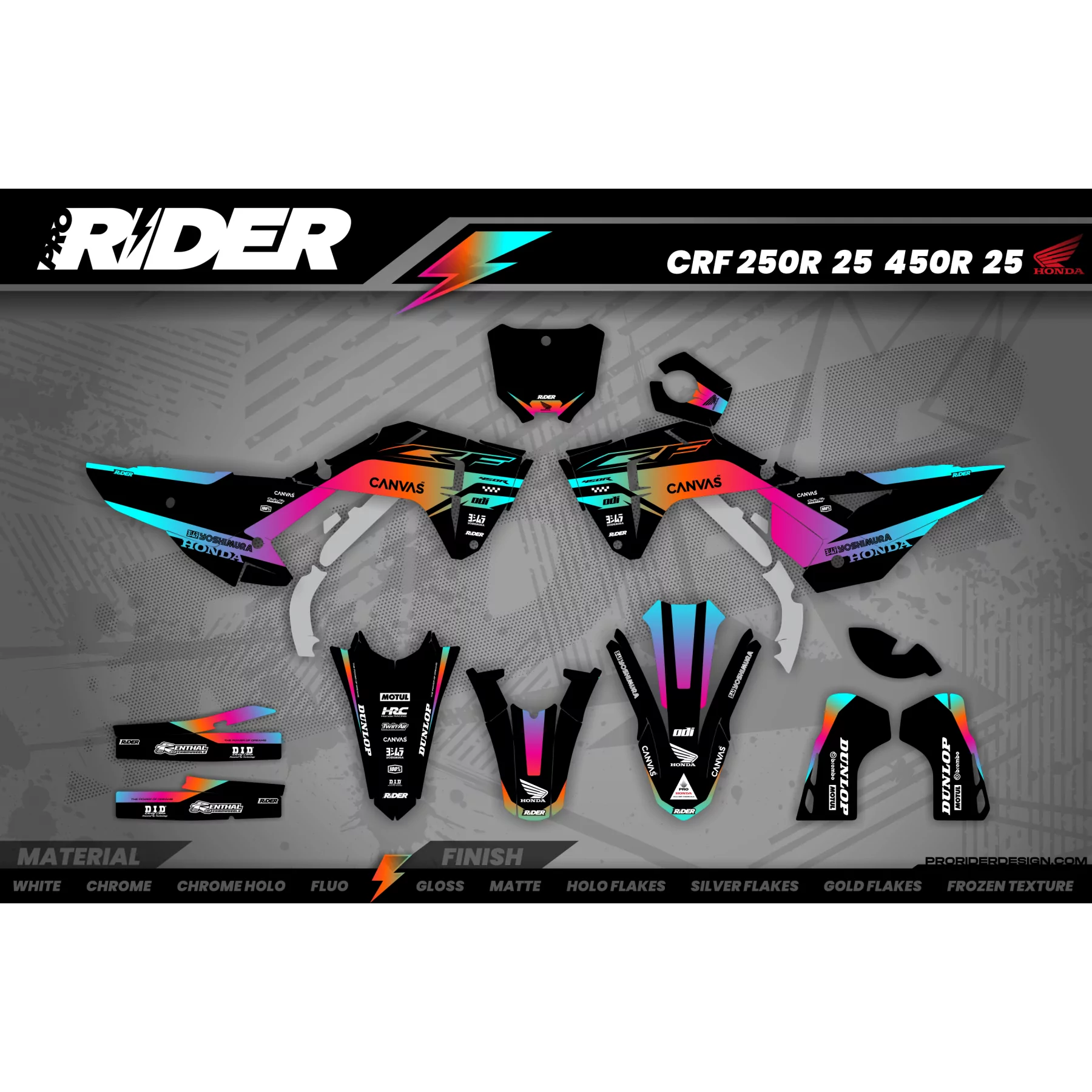 Kit adhesivos moto KIT ADHESIVOS MOTOCROSS HONDA | Hanox
