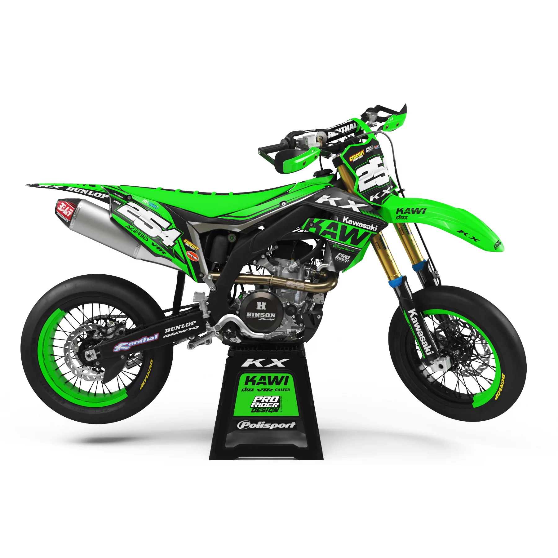 GRAPHICS moto KIT DECO Motocross KAWASAKI KAWi new