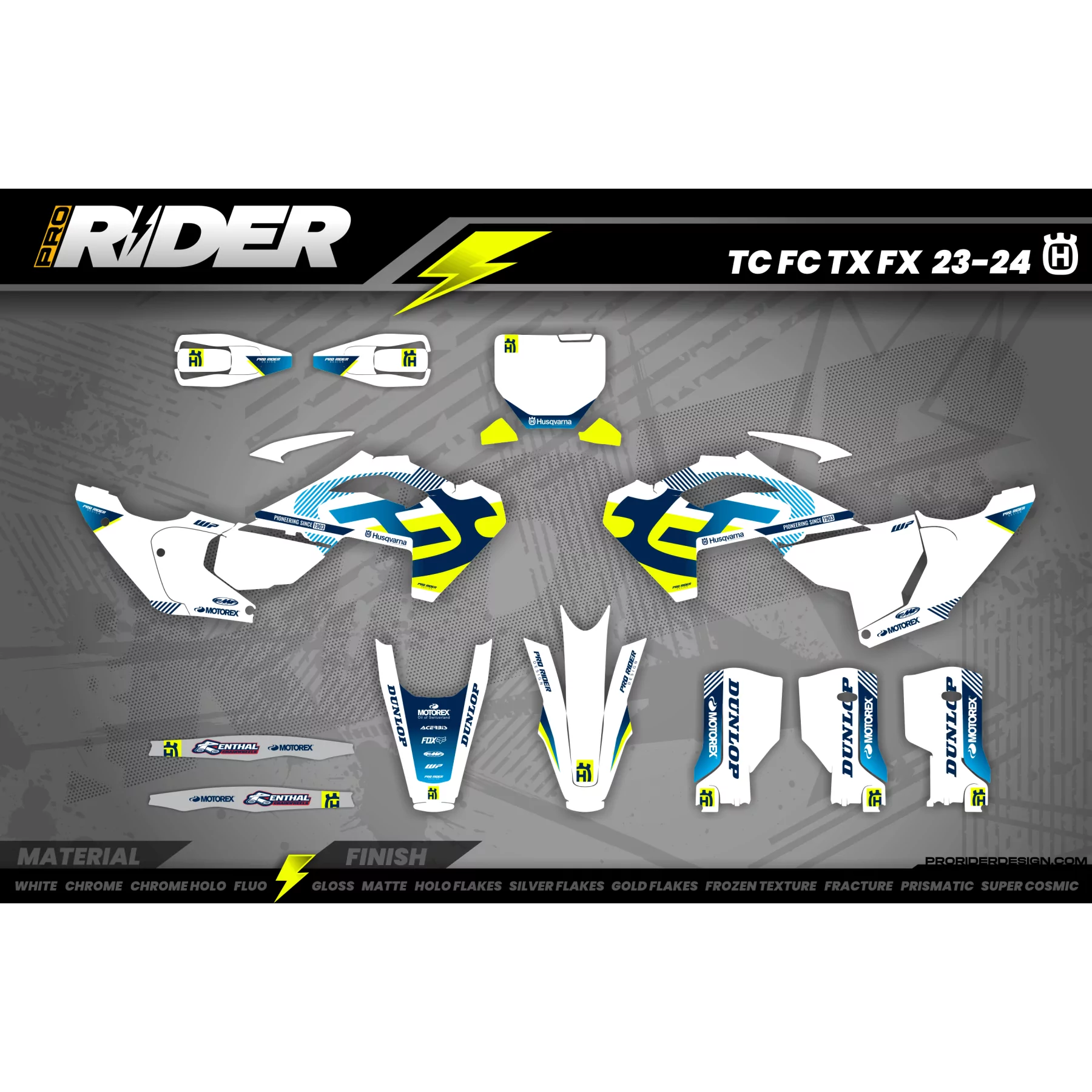 Kit adesivos moto Kit adesivos MOTOCROSS HUSQVARNA SILVERMINT FACTORY