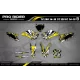 Kit adesivos moto KIT ADESIVOS Motocross ALPINESTARS amarelo (ref:prda4e) - 3D