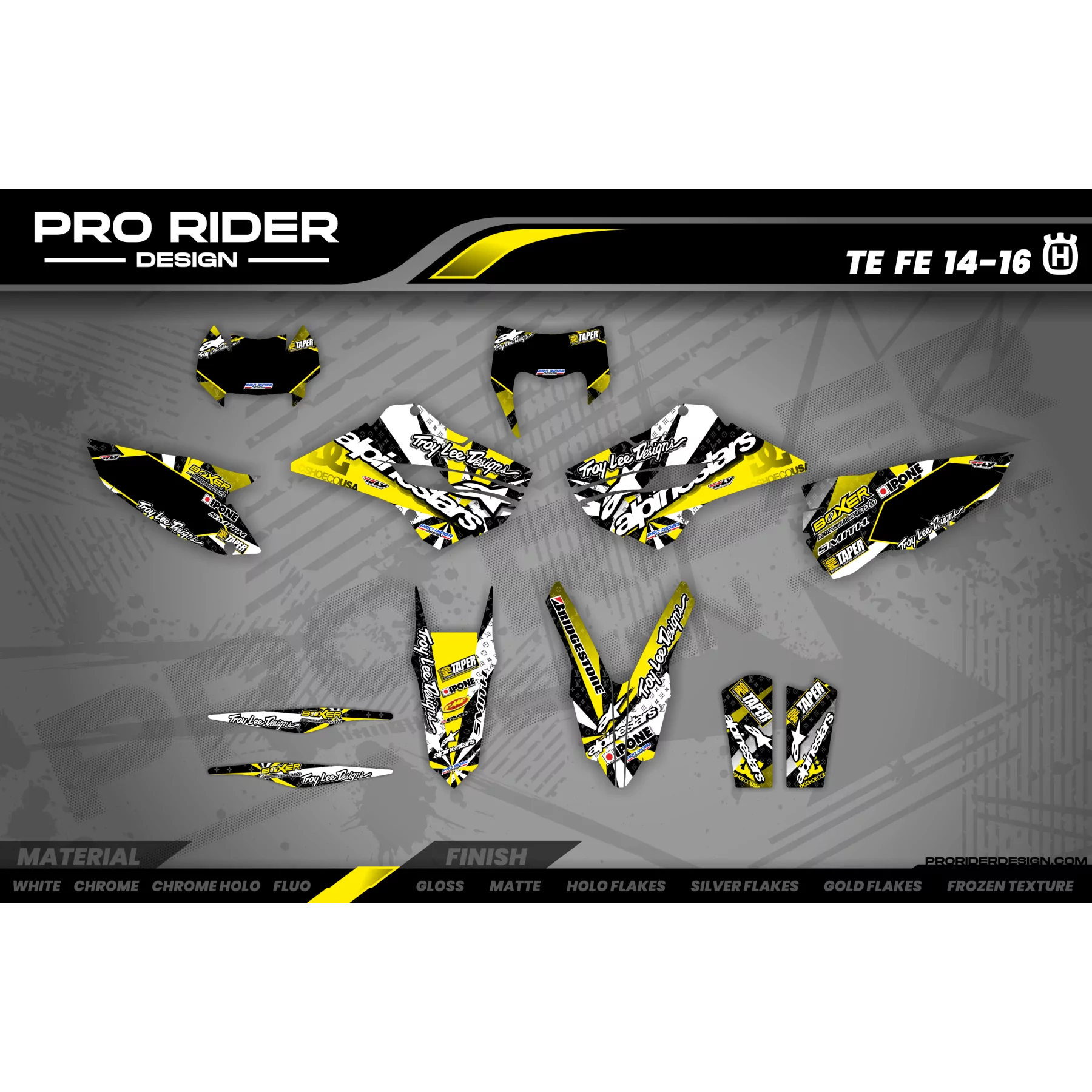 Dekor Motorrad DEKOR Motocross ALPINESTARS Gelb (ref:prda4e) - 3D