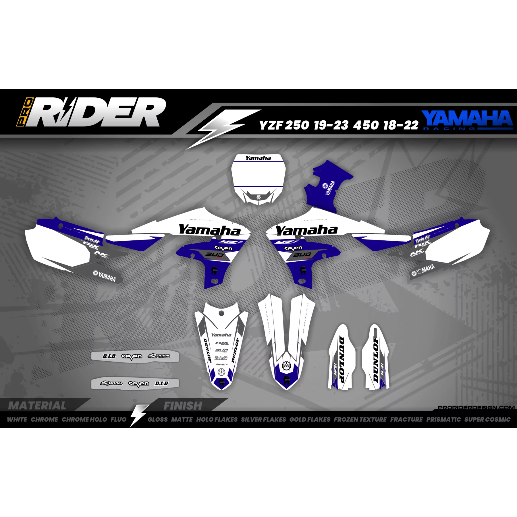 Kit adhesivos moto Kit adhesivos Motocross YAMAHA BUD RACING BLEU|BLANC (REF:PRDA36E6)