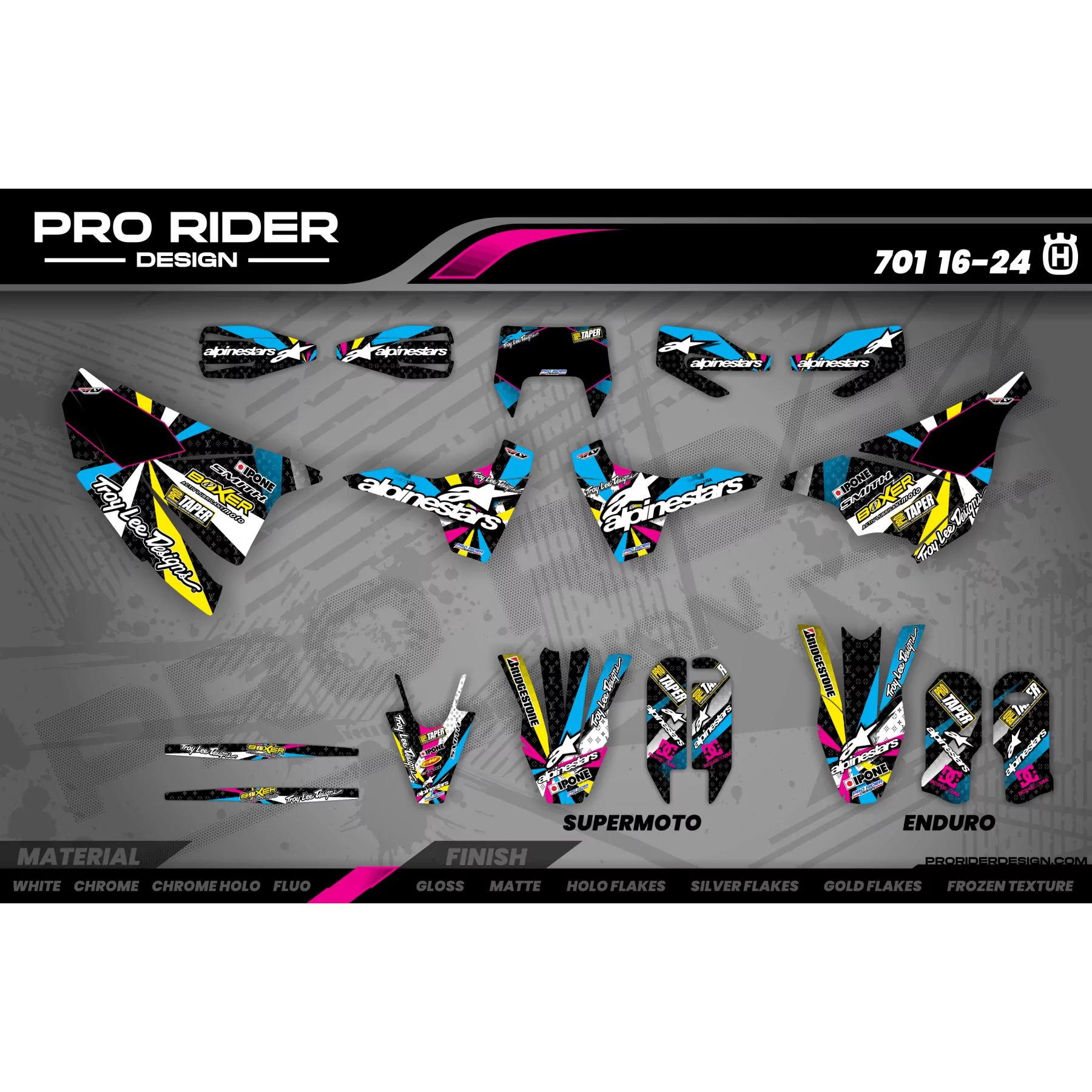 Grafiche per moto GRAFICHE MOTOCROSS PERSONALIZZATE ALPINESTARS MULTI (ref:prda4a) 3D