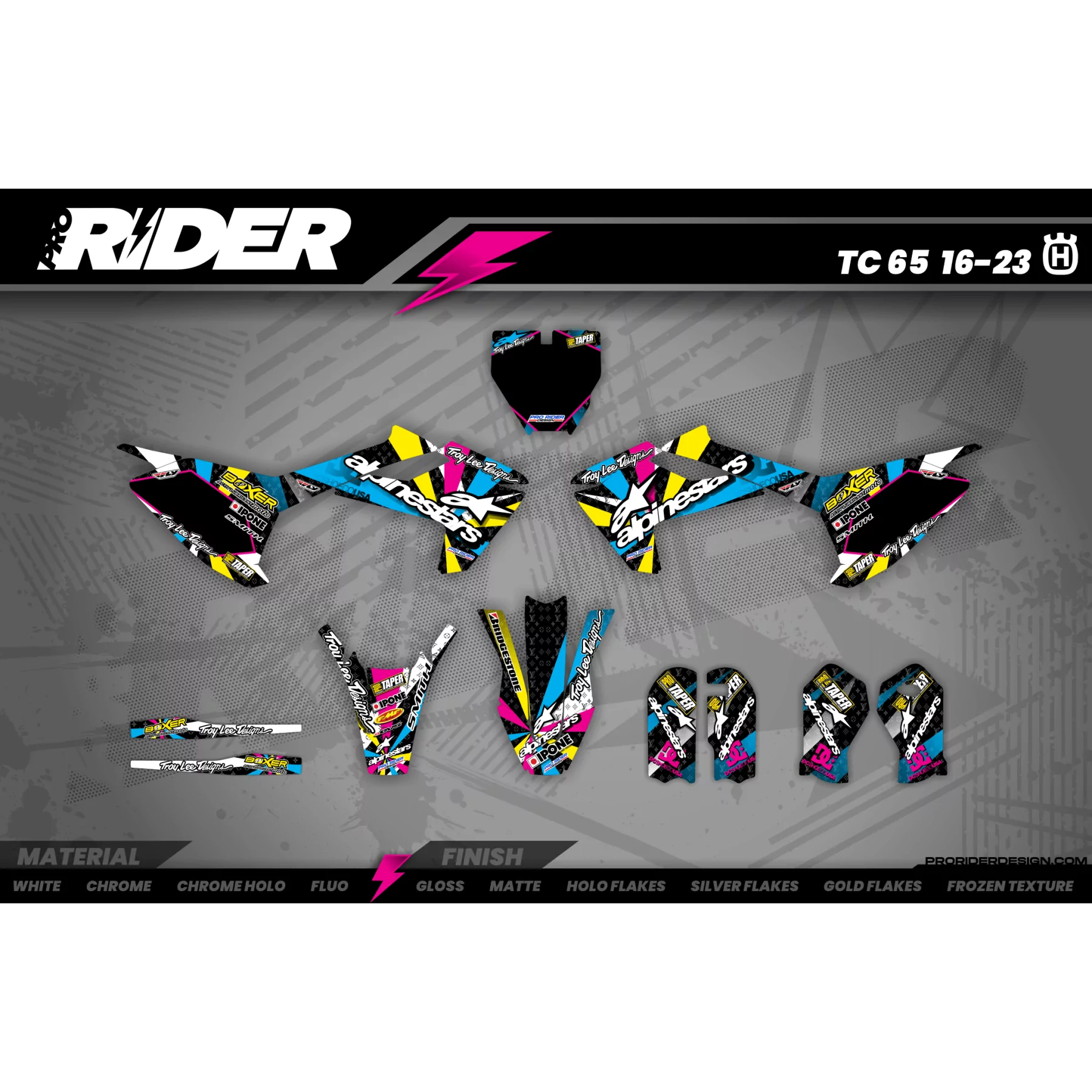 Motorrad-Dekor PERSONALISIERTES MOTOCROSS-DEKOR ALPINESTARS MULTI (ref:prda4a) 3D