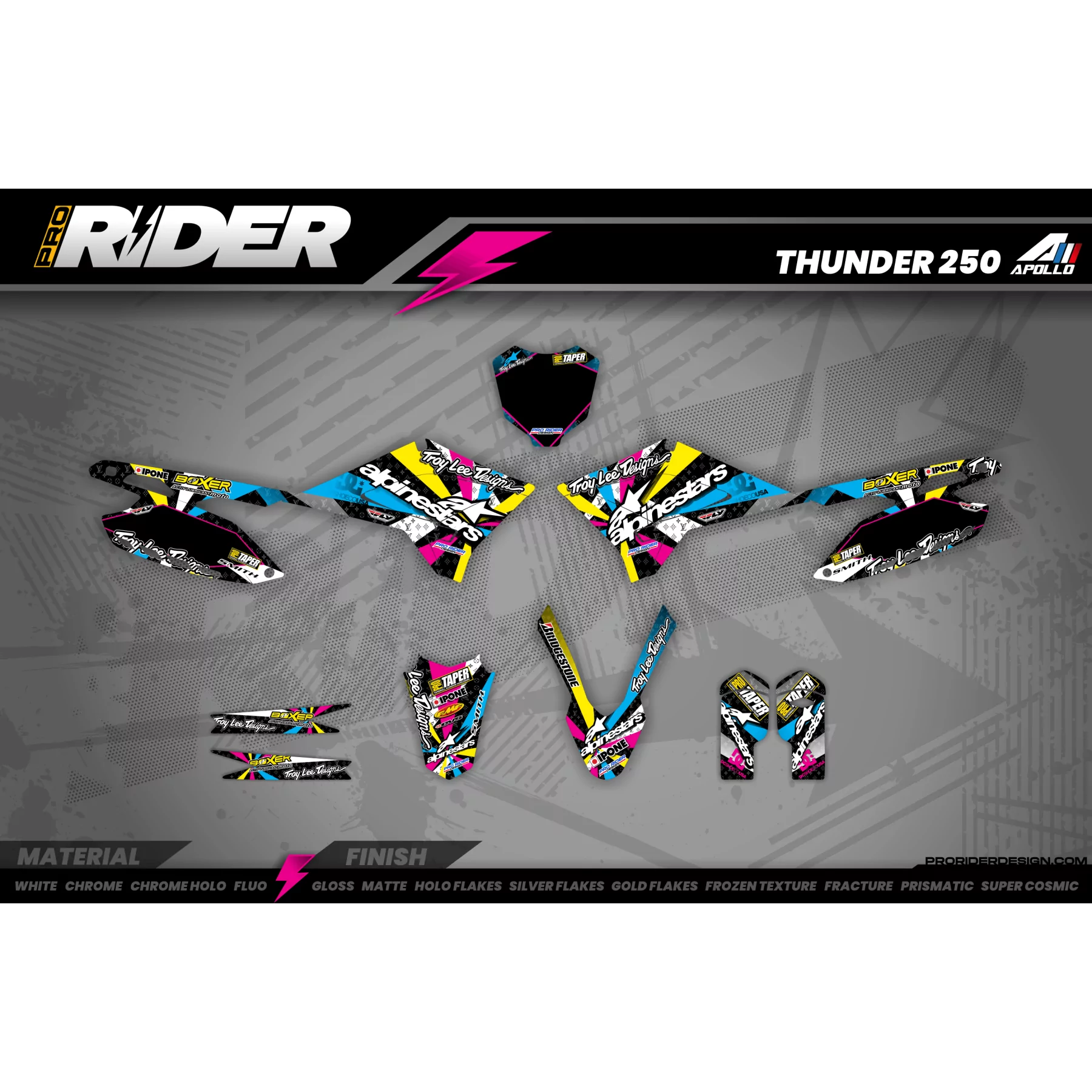 Grafiche per moto GRAFICHE MOTOCROSS PERSONALIZZATE ALPINESTARS MULTI (ref:prda4a) 3D
