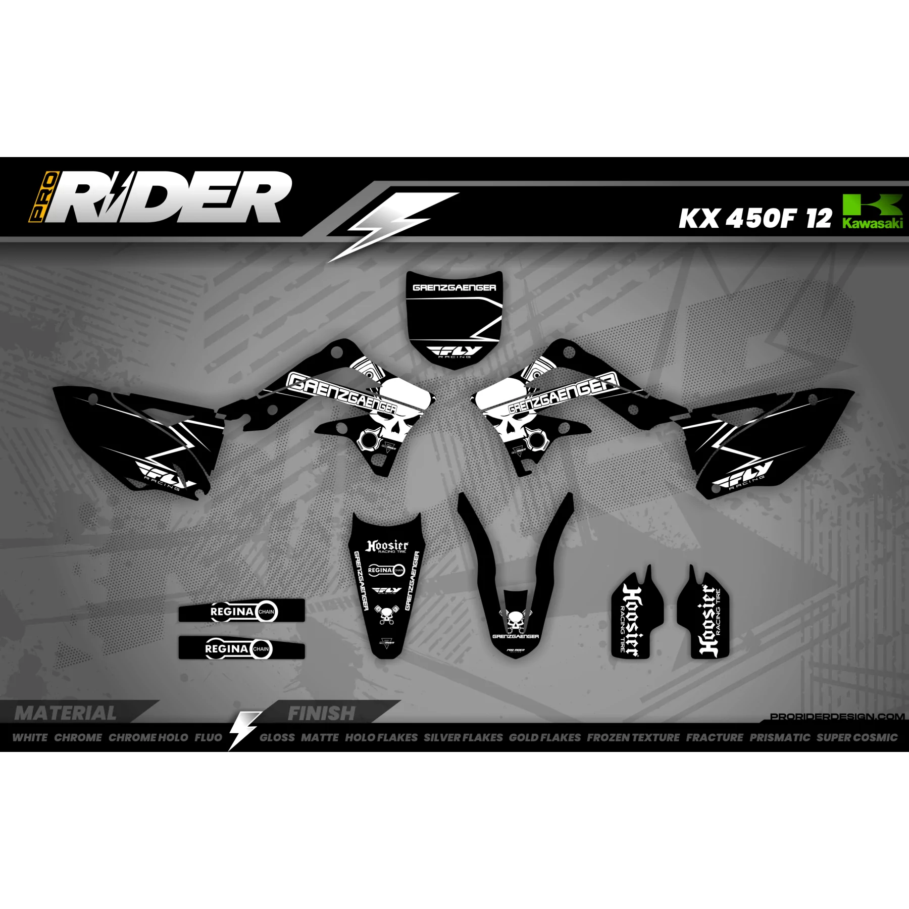Kit adesivos moto KIT ADESIVOS Motocross PERSO GRENZGAENGER BLACK