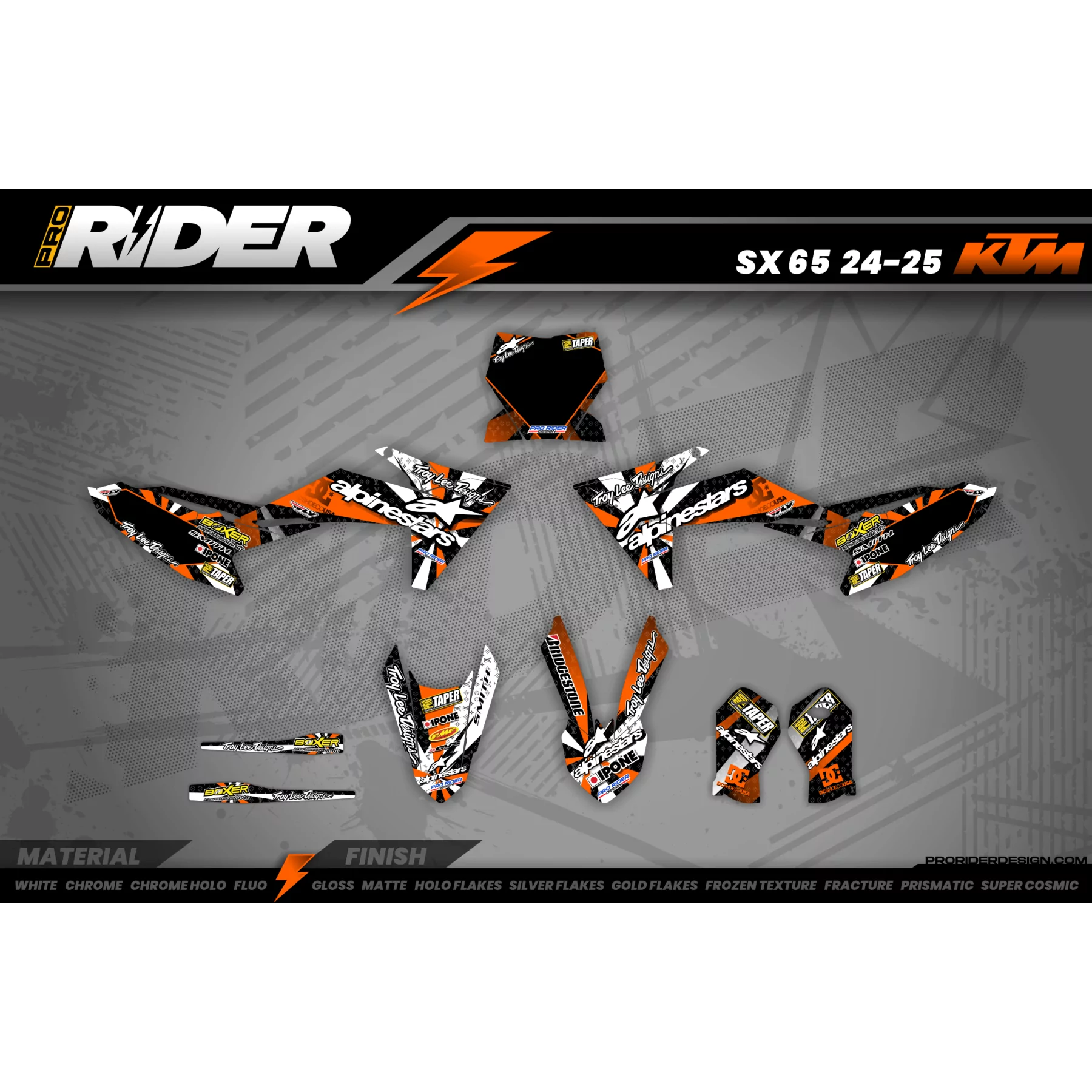 GRAPHICS moto Graphics Motocross PERSO MOTOCROSS ALPINESTARS orange (ref:prda4f)