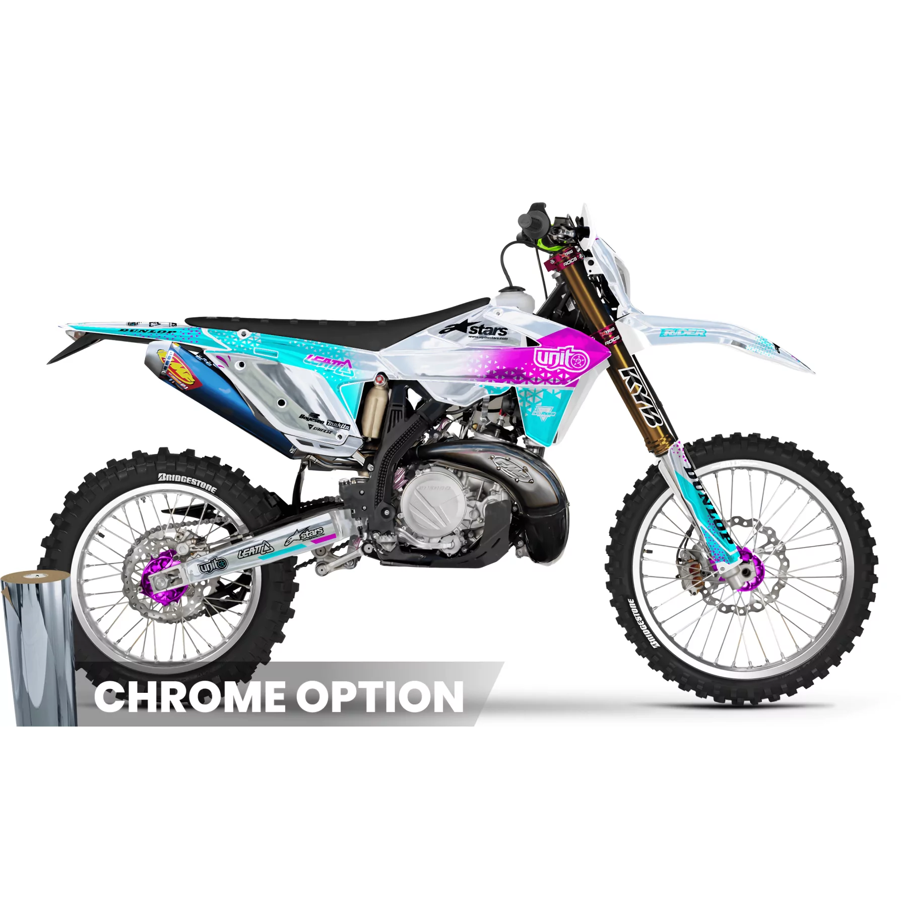 Motorstickerset STICKERSET Motocross PERSO UNIT WHITE