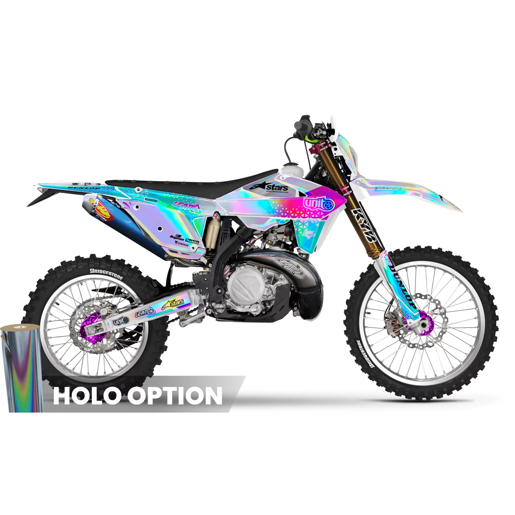 Motorstickerset STICKERSET Motocross PERSO UNIT WHITE