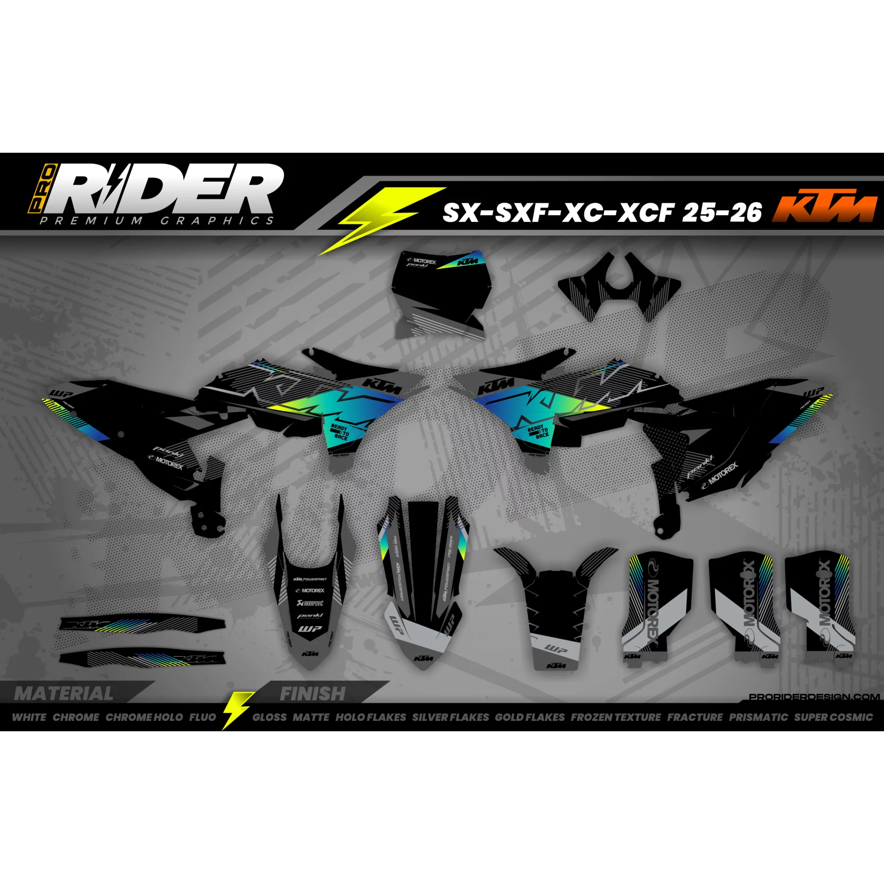 Moto stickerset STICKERSET MOTOCROSS KTM | Vinom
