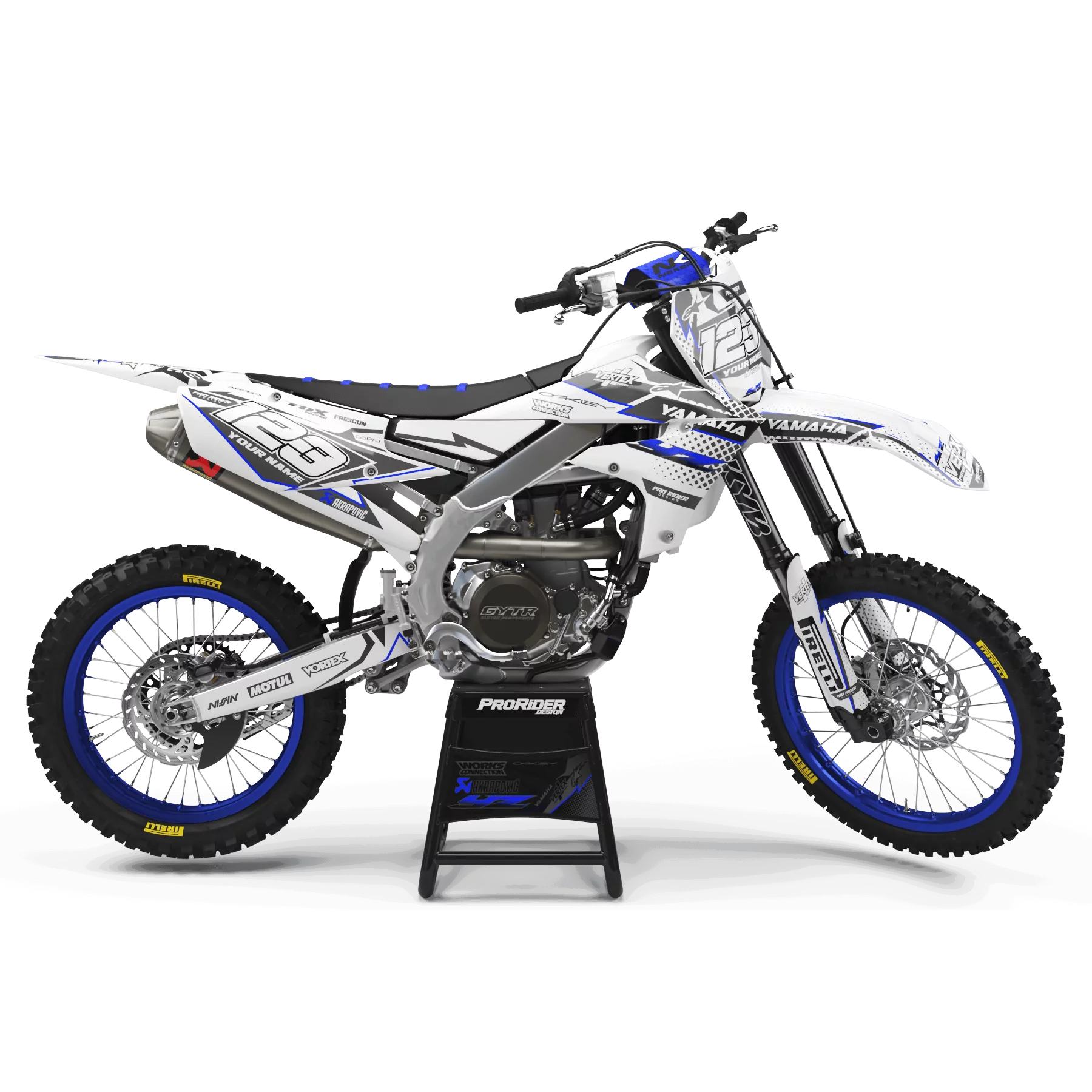 DEKOR Motorrad Dekor Motocross YAMAHA VERTEX WEISS