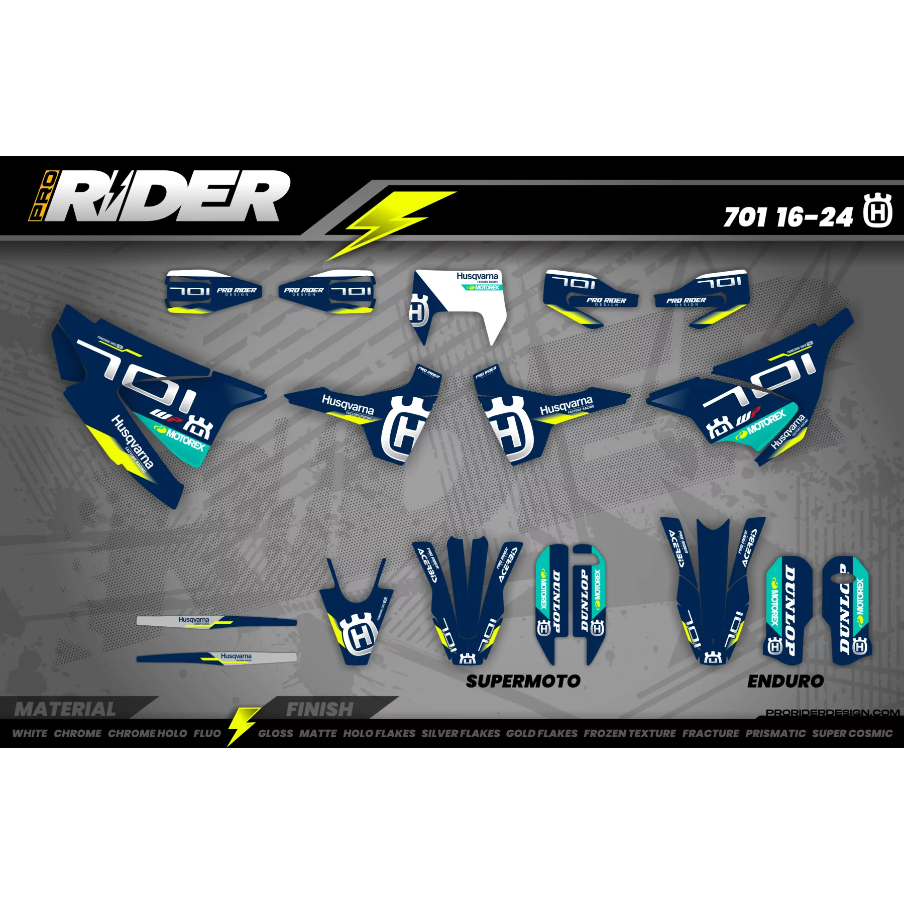 Kit adhesivos moto Kit adhesivos 701 HUSQVARNA | Apex blue
