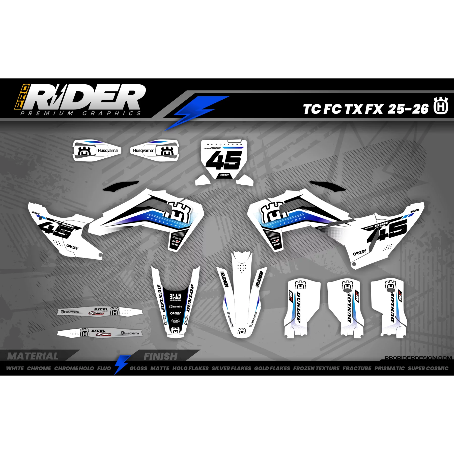 Stickerset motor STICKERSET MOTOCROSS HUSQVARNA | Varax