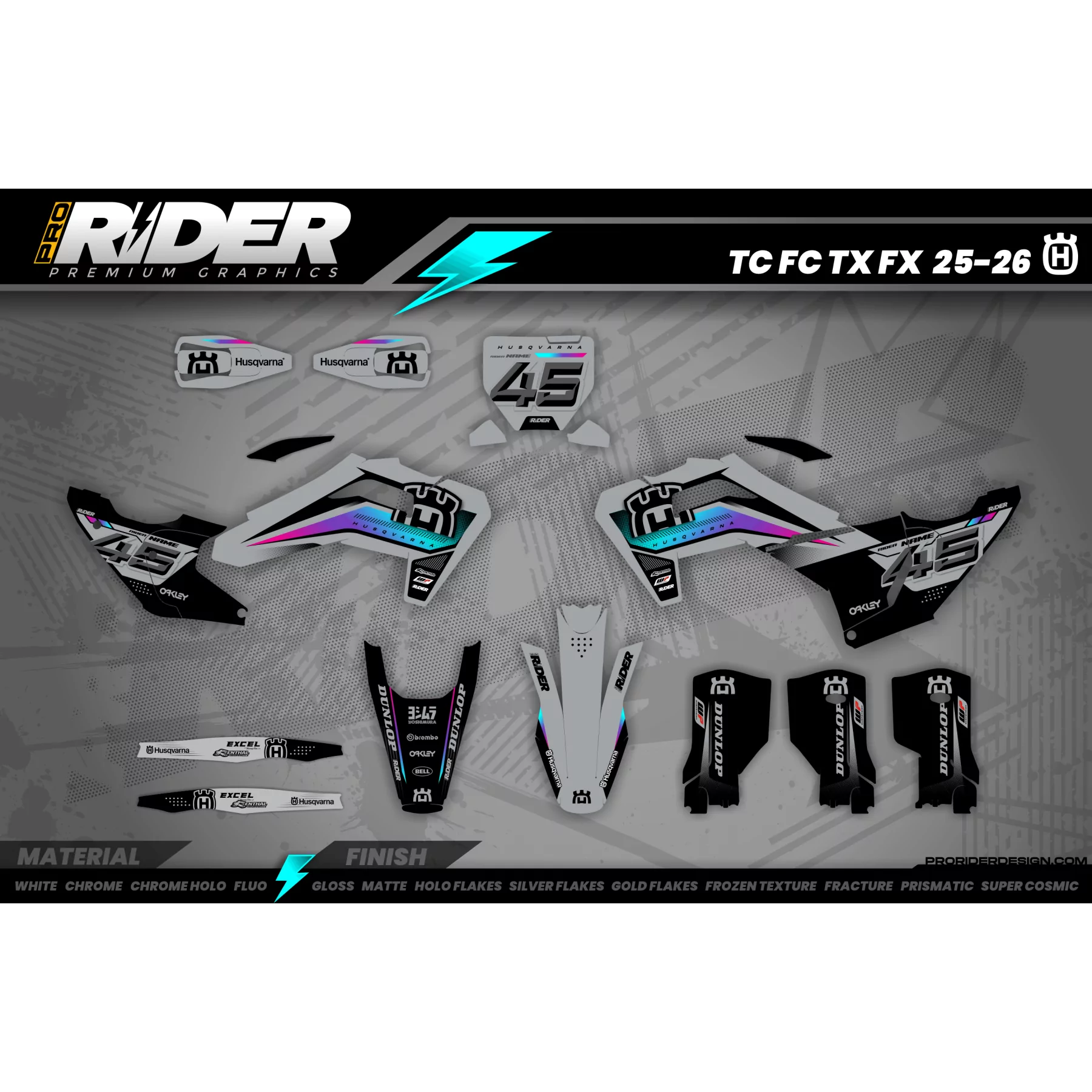 Kit adesivos moto KIT ADESIVOS MOTOCROSS HUSQVARNA | Kanva