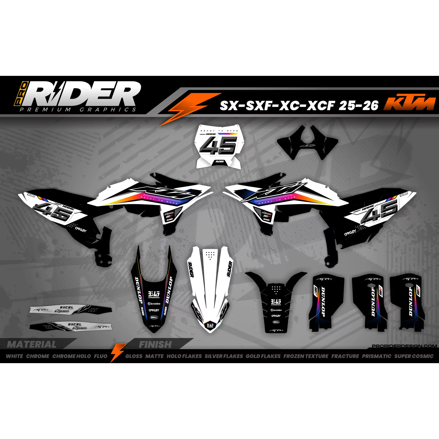 Kit adhesivos moto KIT ADHESIVOS MOTOCROSS KTM | Kinaty
