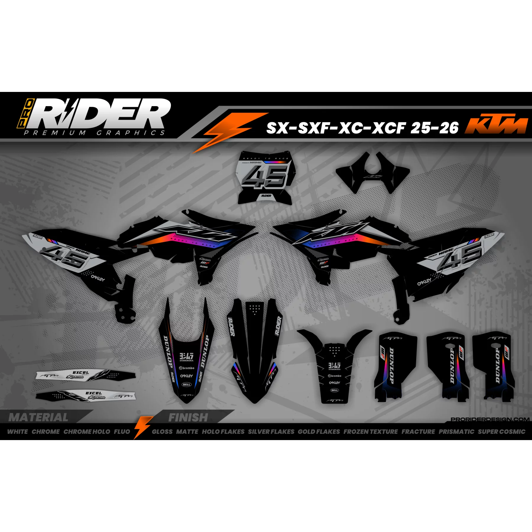 Kit adhesivos moto KIT ADHESIVOS MOTOCROSS KTM | Kinora