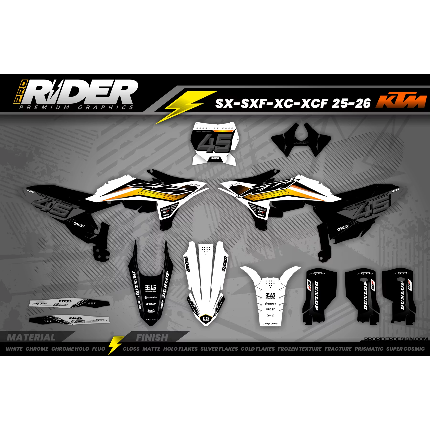 Stickerset moto STICKERSET MOTOCROSS KTM | Kovarix