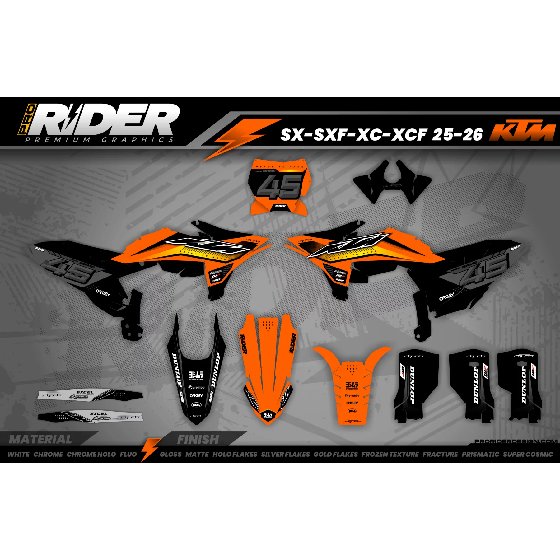 Kit adesivos moto KIT ADESIVOS MOTOCROSS KTM | Novaris