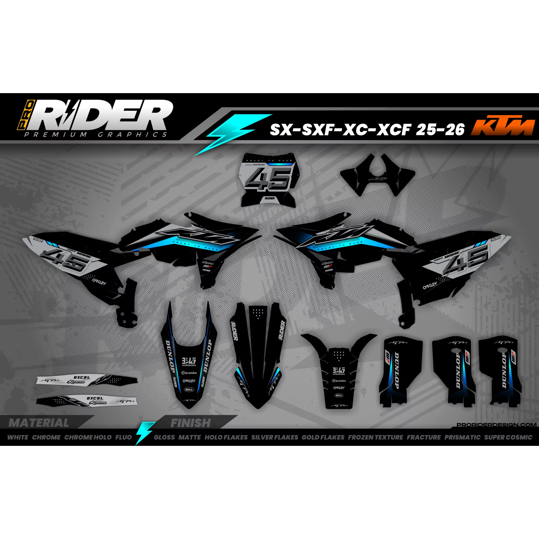 Stickerset moto STICKERSET MOTOCROSS KTM | Novox