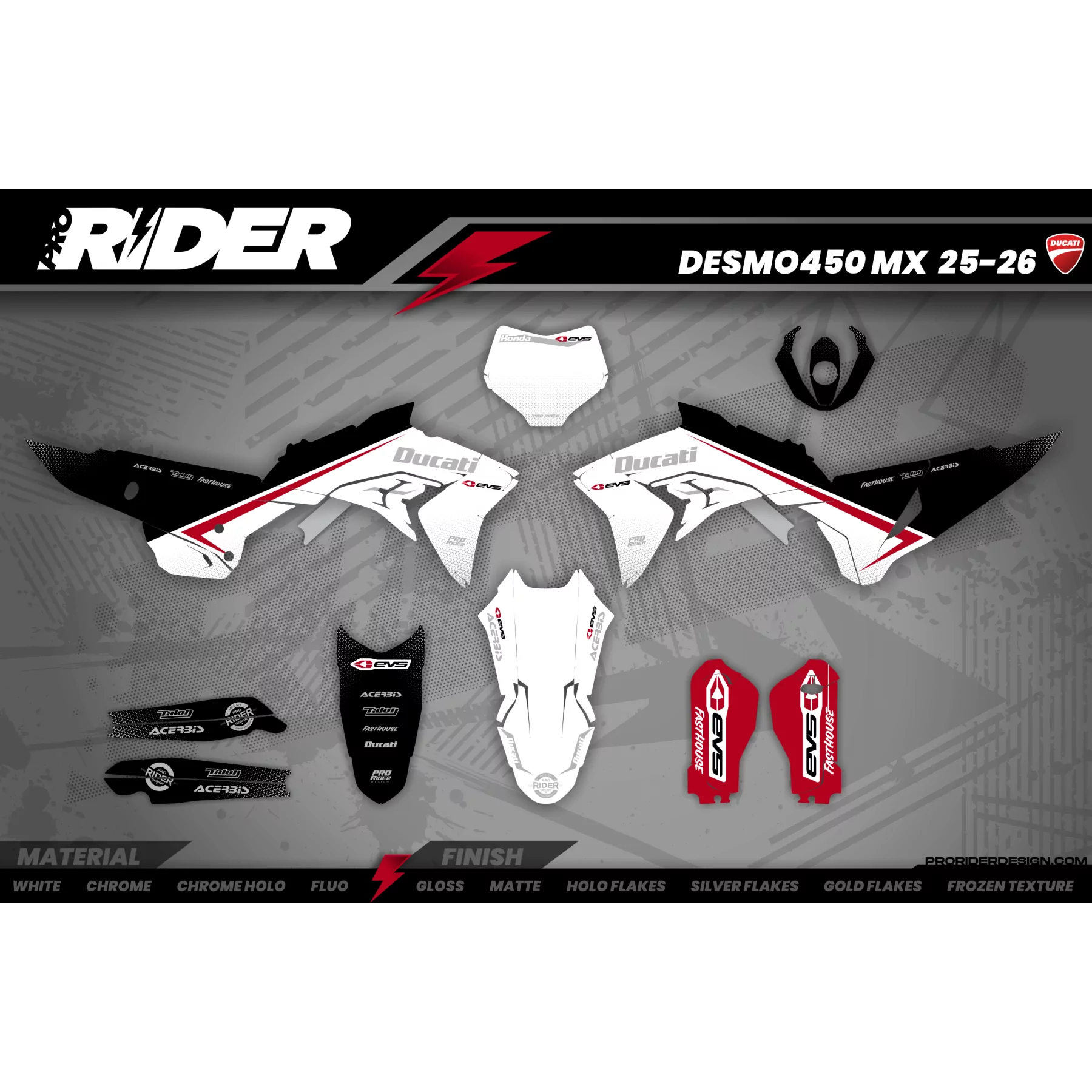 Stickerset moto STICKERSET MOTOCROSS DUCATI | Ice evs