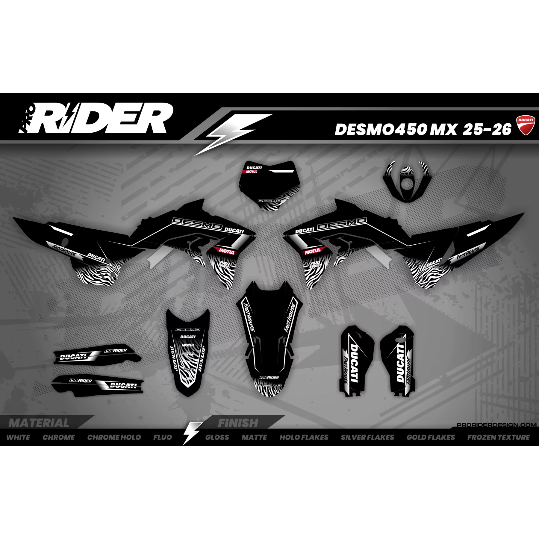 Stickerset moto STICKERSET MOTOCROSS DUCATI | Faenza
