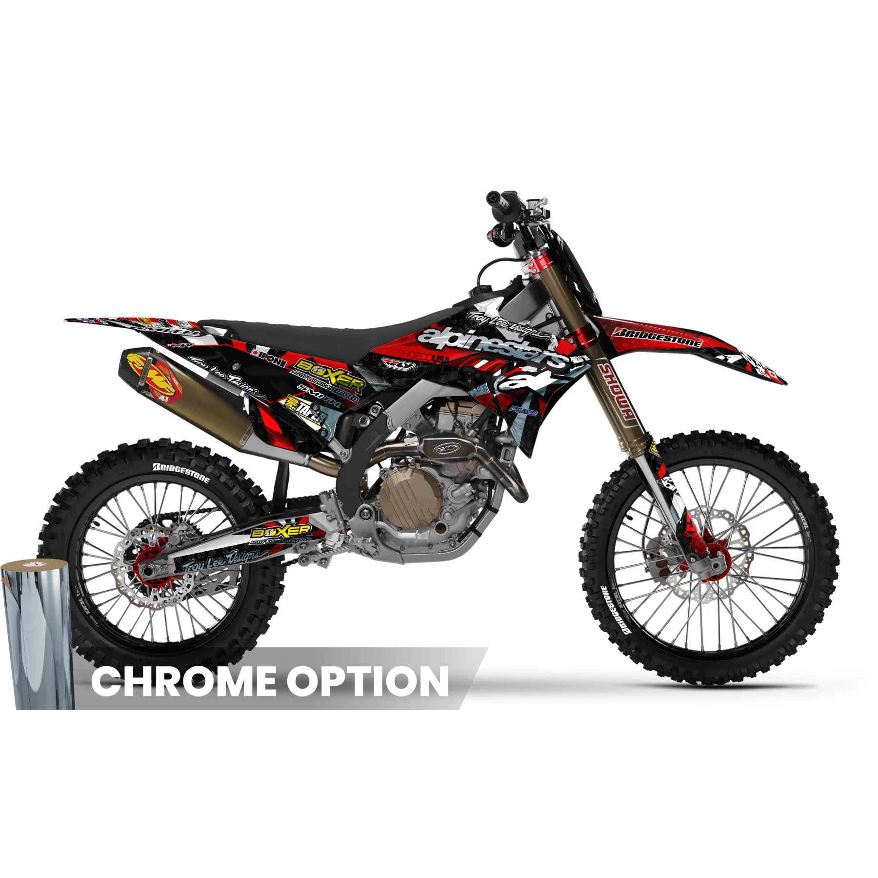 Kit adesivos moto Kit adesivos MOTOCROSS DUCATI | Alpinestars vermelho