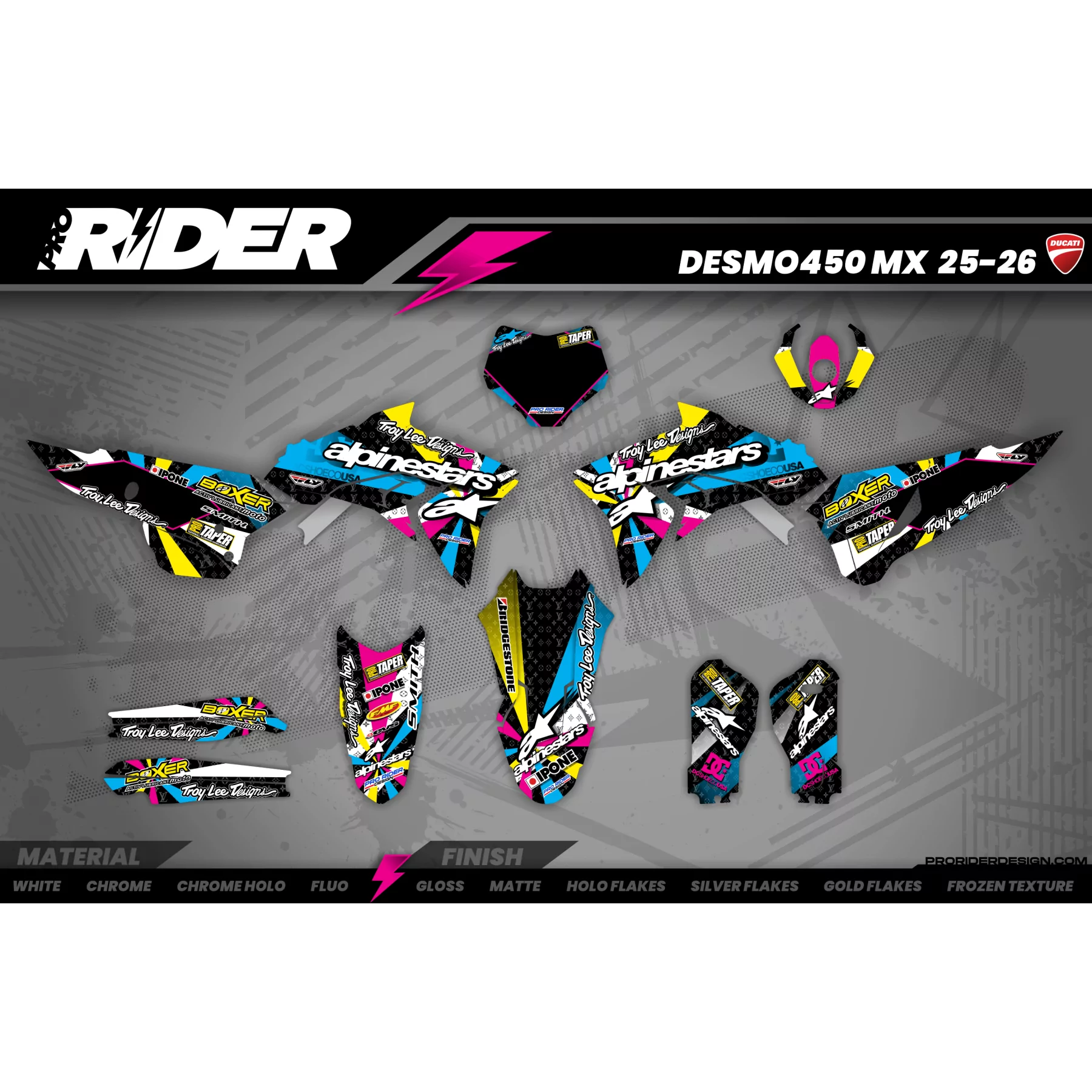 Kit adesivos moto Kit adesivos MOTOCROSS DUCATI | Alpinestars multi