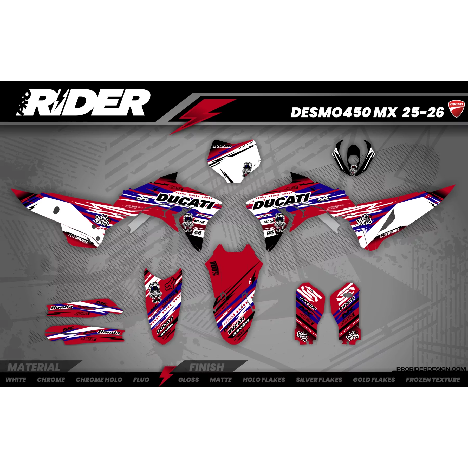 Kit adesivos moto Kit adesivos MOTOCROSS DUCATI | Agueda