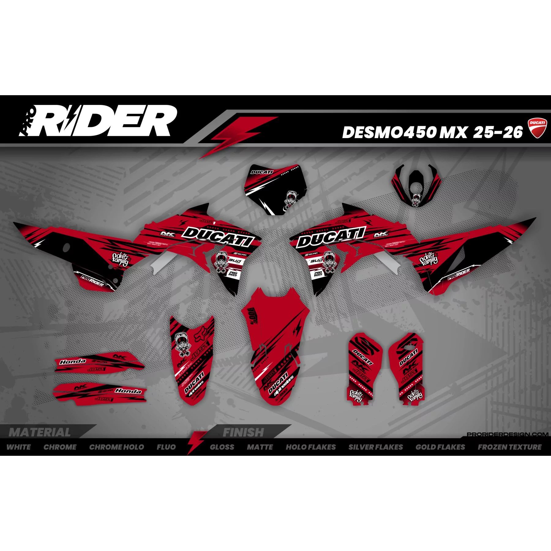 Kit adesivos moto Kit adesivos MOTOCROSS DUCATI | Bellpuig