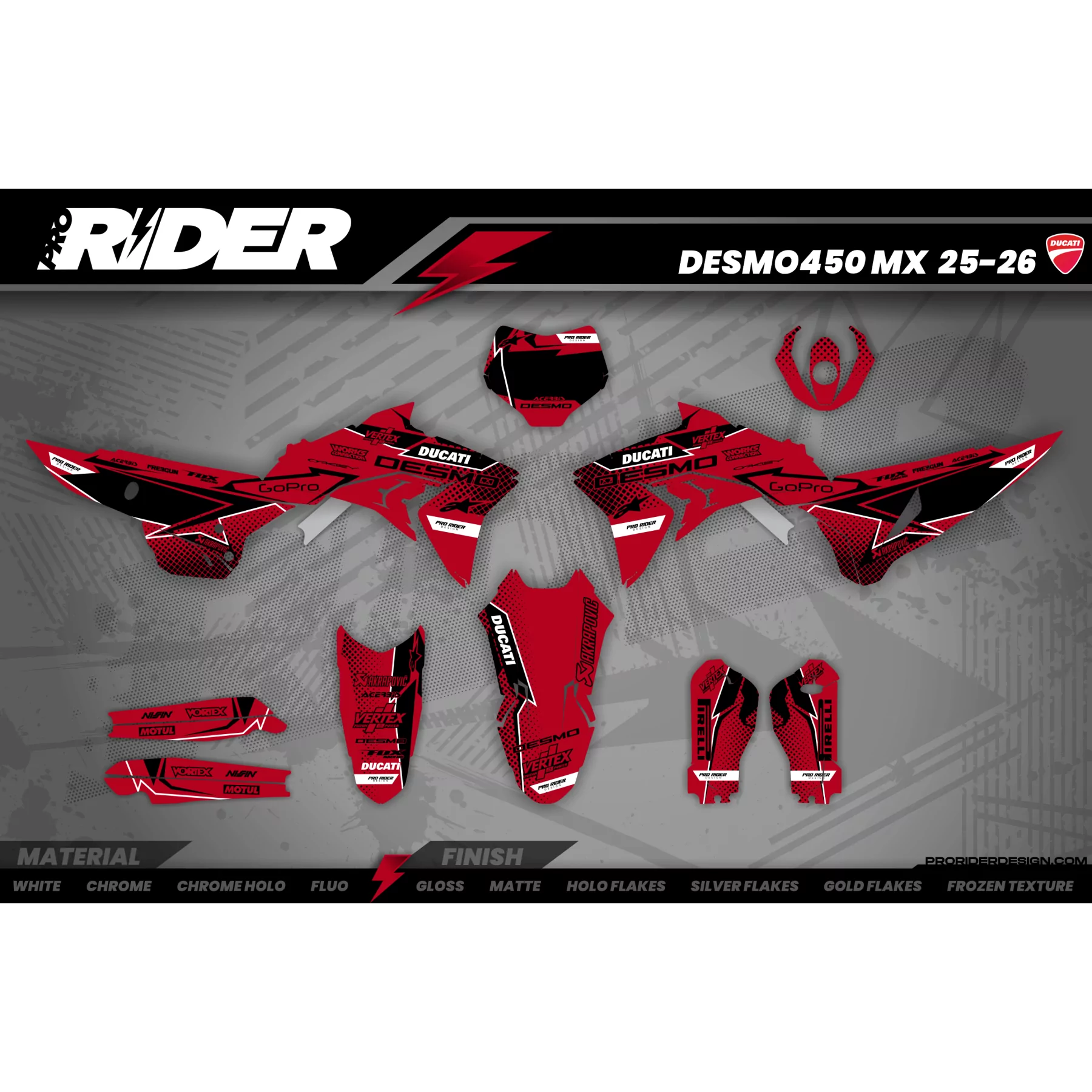 Stickerset motor STICKERSET MOTOCROSS DUCATI | Loket