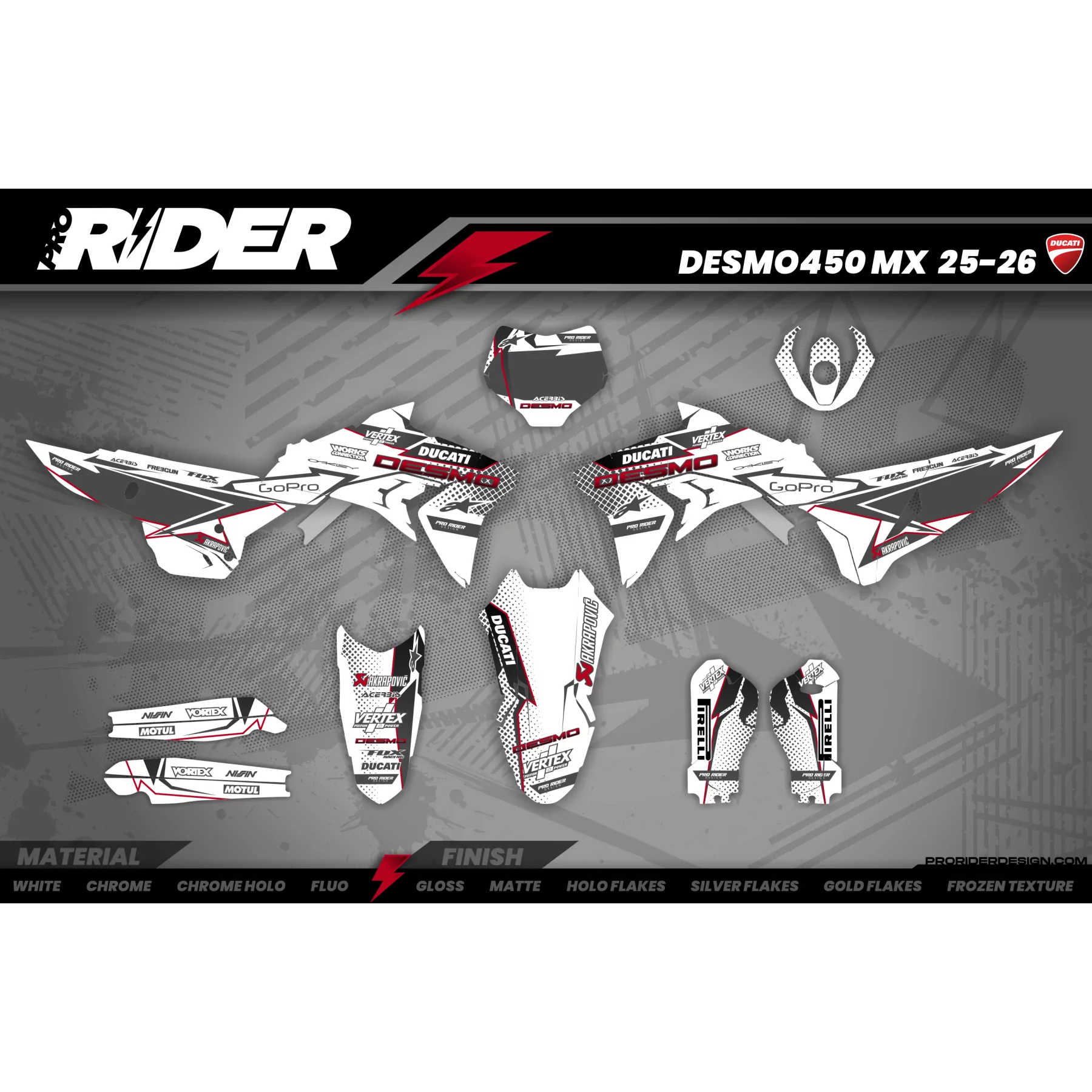 Stickerset motor STICKERSET MOTOCROSS DUCATI | Kegums