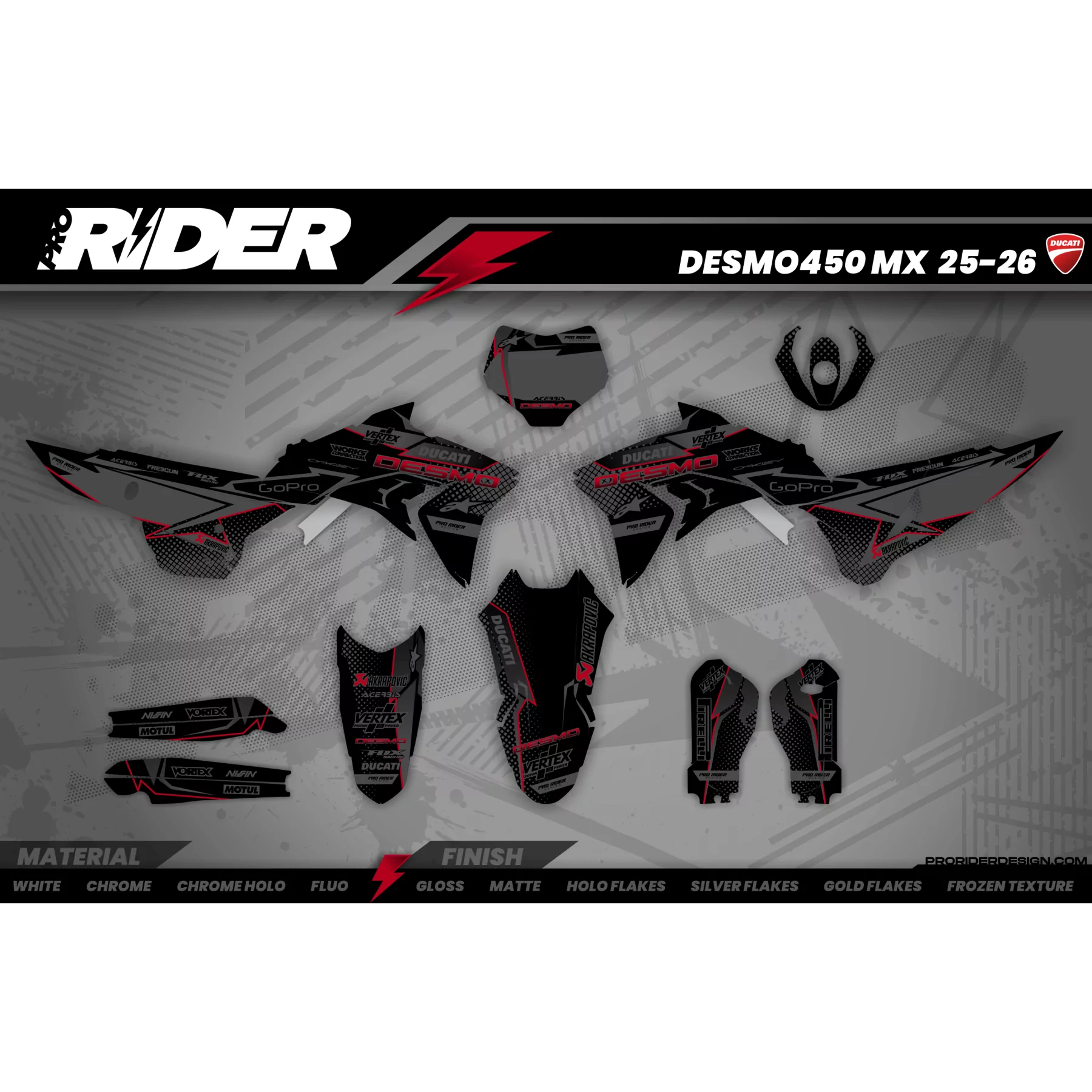 Stickerset motor STICKERSET MOTOCROSS DUCATI | Uddevalla