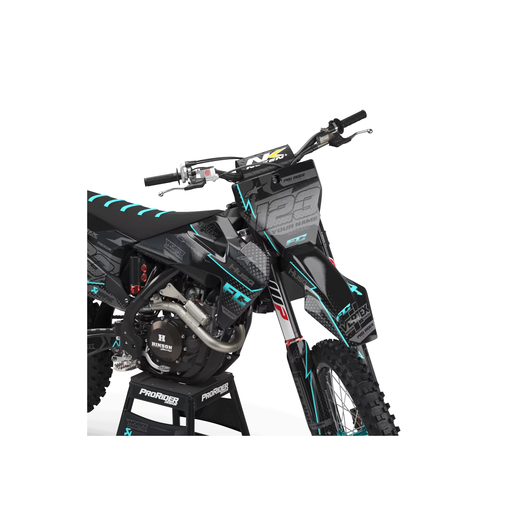 Kit adesivos moto KIT ADESIVOS Motocross HUSQVARNA VERTEX TEAL