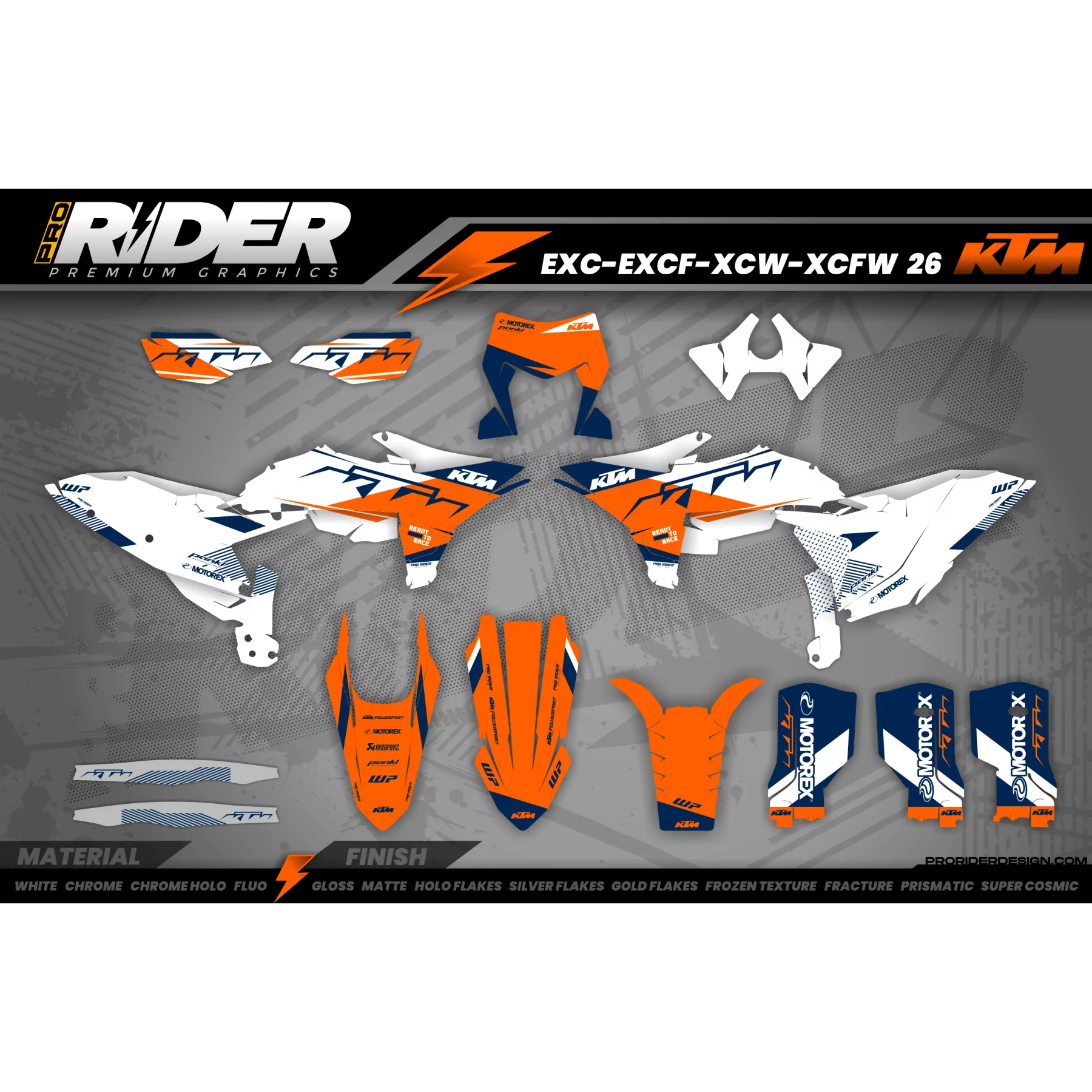 Kit adhesivos de moto KIT ADHESIVOS MOTOCROSS KTM | Wolder
