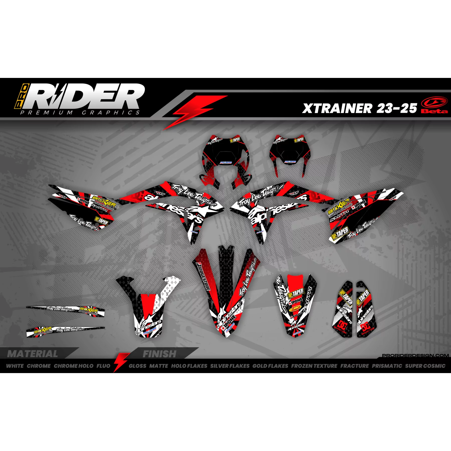 GRAPHICS moto Graphics MOTOCROSS PERSO ALPINESTARS red (ref:prda4c)