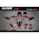 Kit adhesivos para moto KIT ADHESIVOS DE MOTOCROSS PERSONALIZADO ALPINESTARS rojo (ref:prda4c) 3D